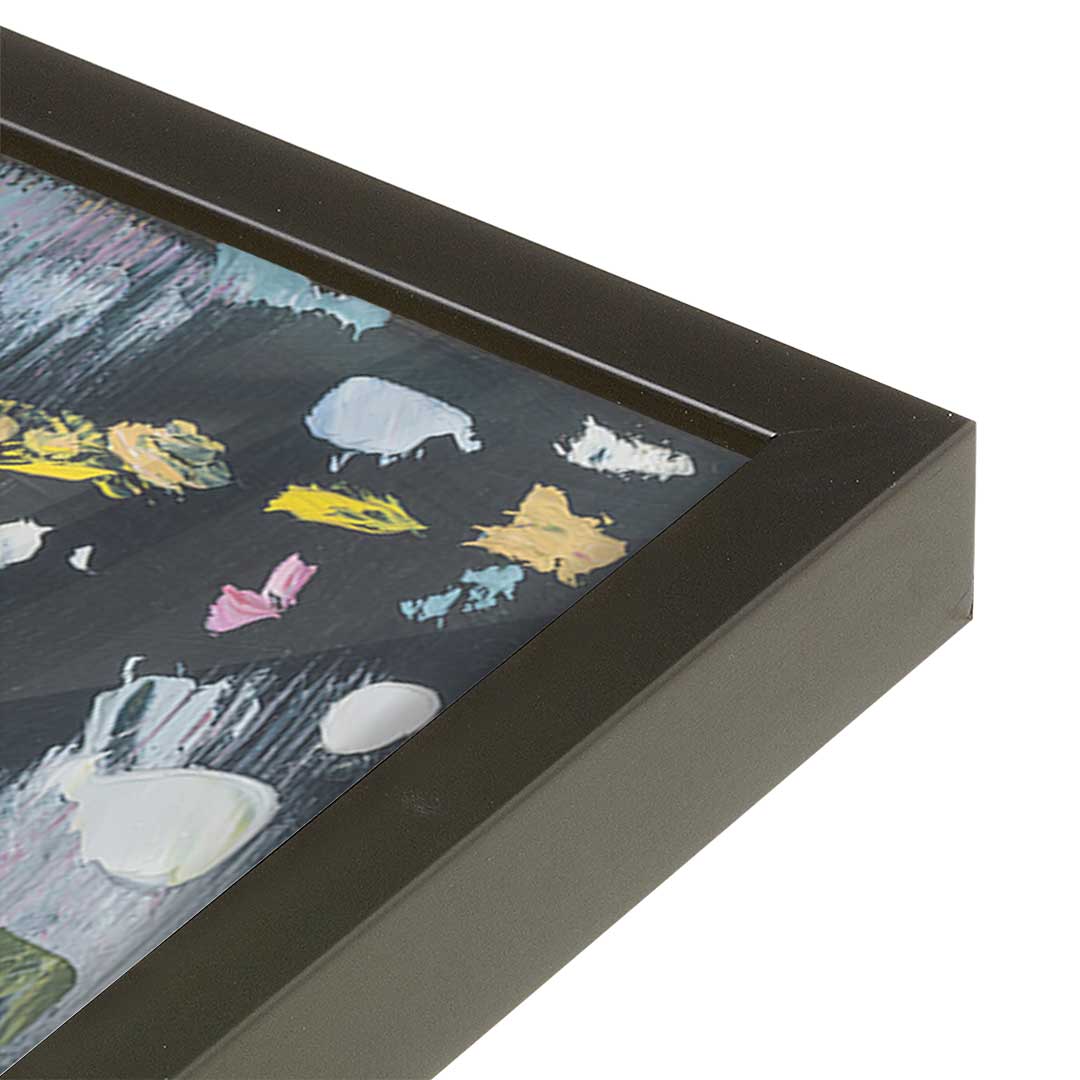 [Color:Satin Black], Picture of art in a Satin Black frame at an angle