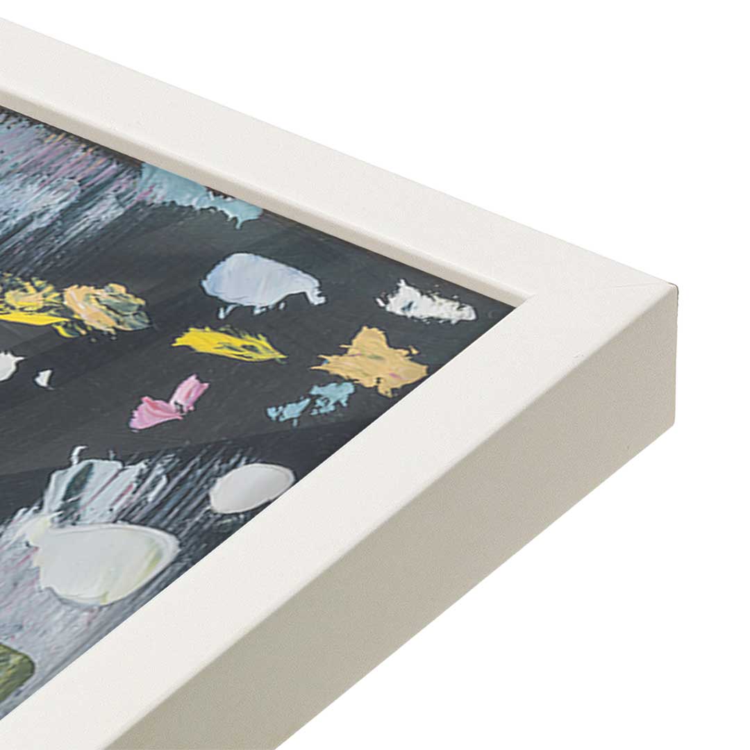 [Color:Opaque White], Picture of art in a Opaque White frame at an angle