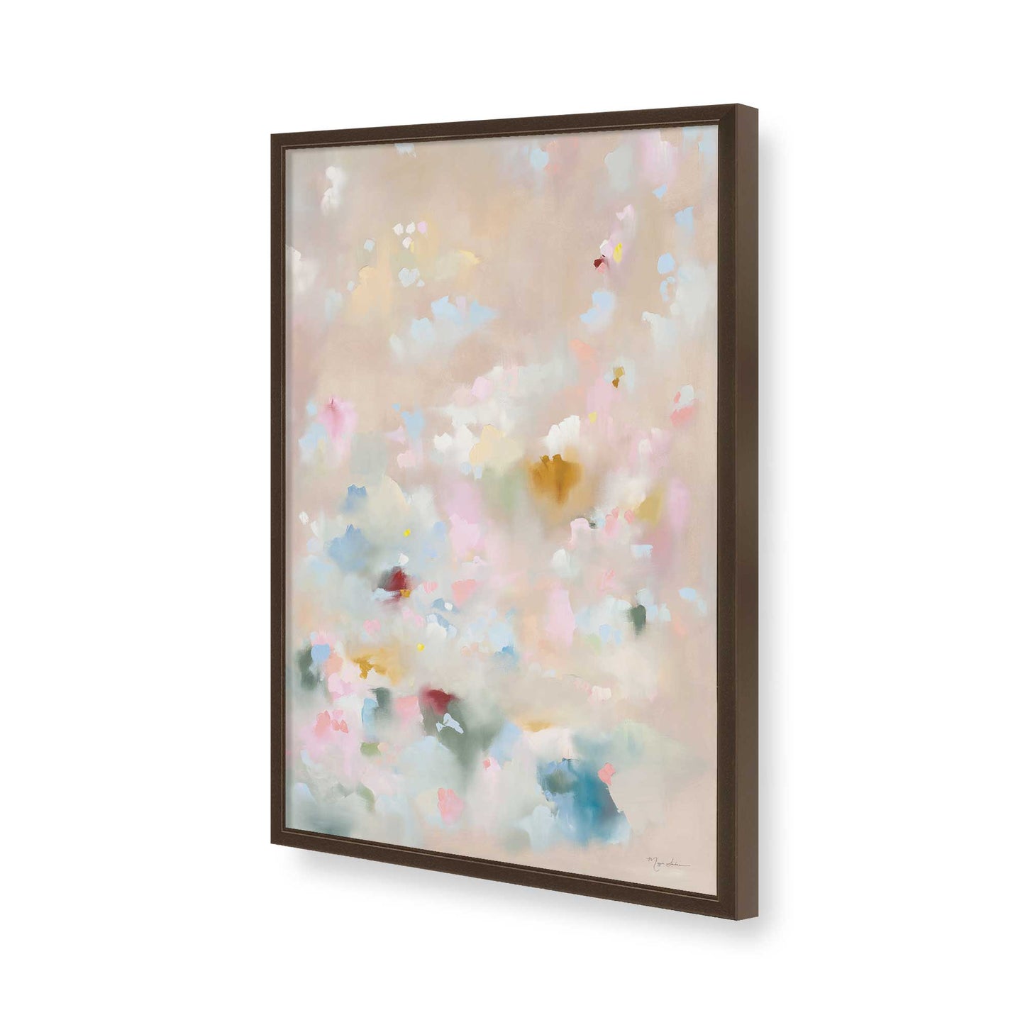 [Color:Brown], Picture of art in a Brown frame of the corner