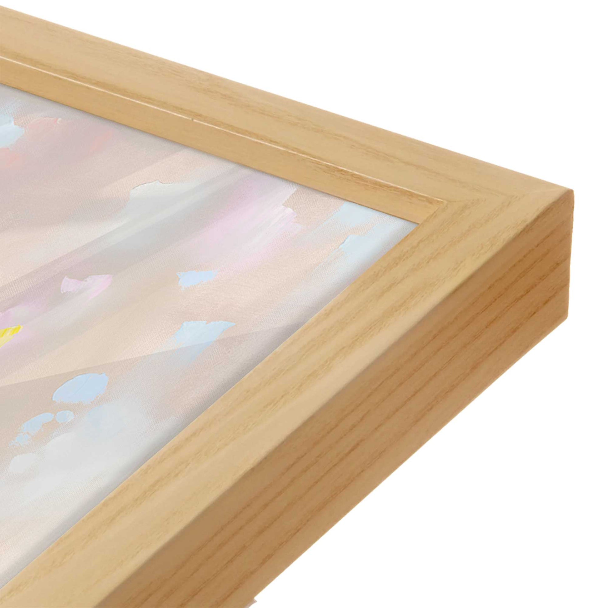 [Color:American Maple], Picture of art in a American Maple frame at an angle