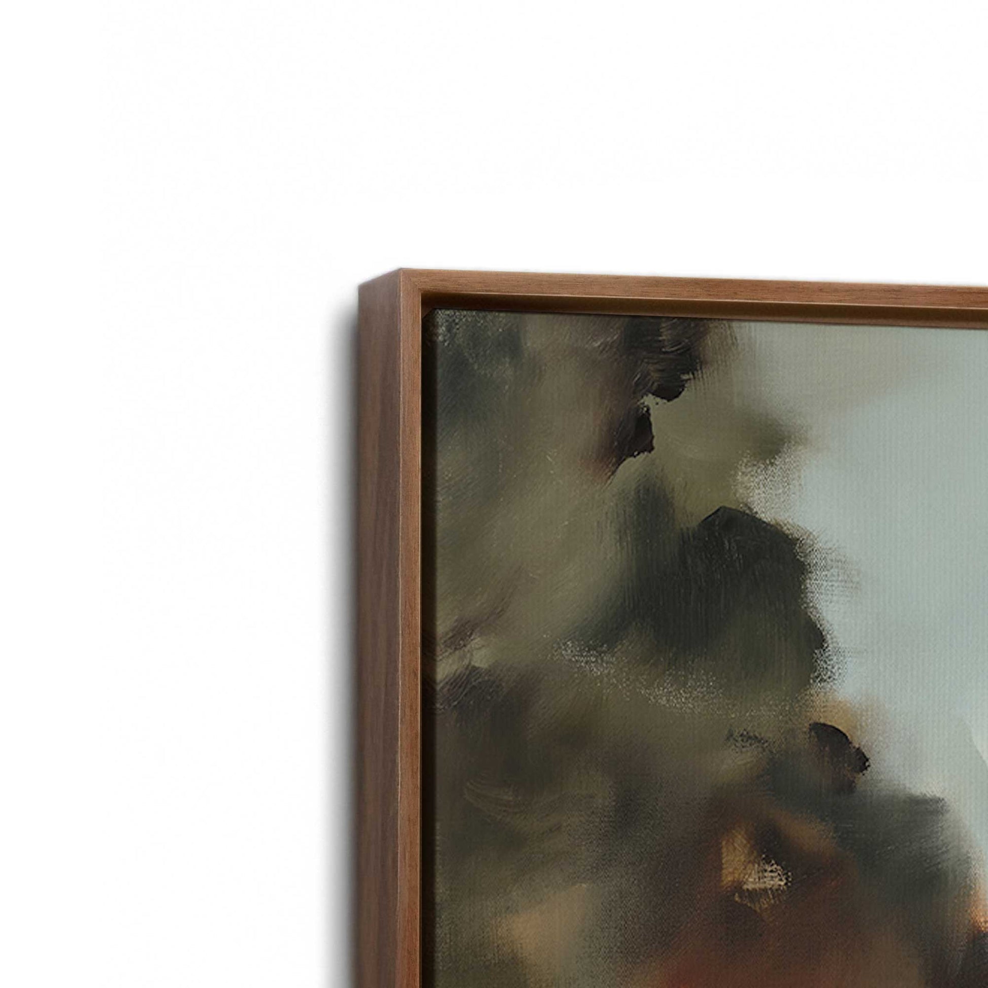 [Color:Walnut], Picture of art in a Walnut frame at an angle