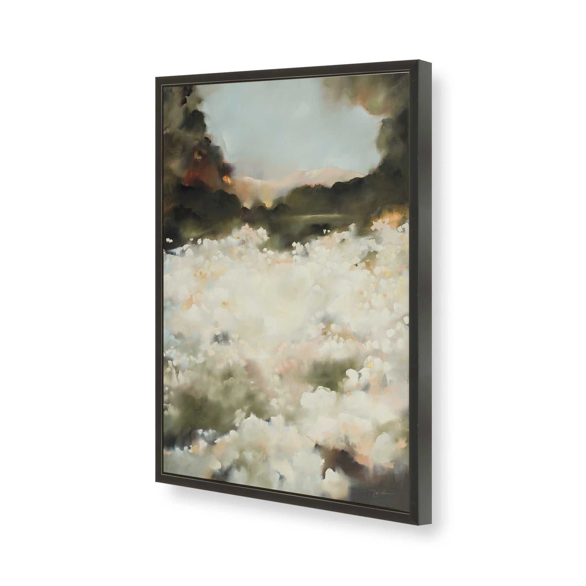 [Color:Satin Black], Picture of art in a Satin Black frame of the corner