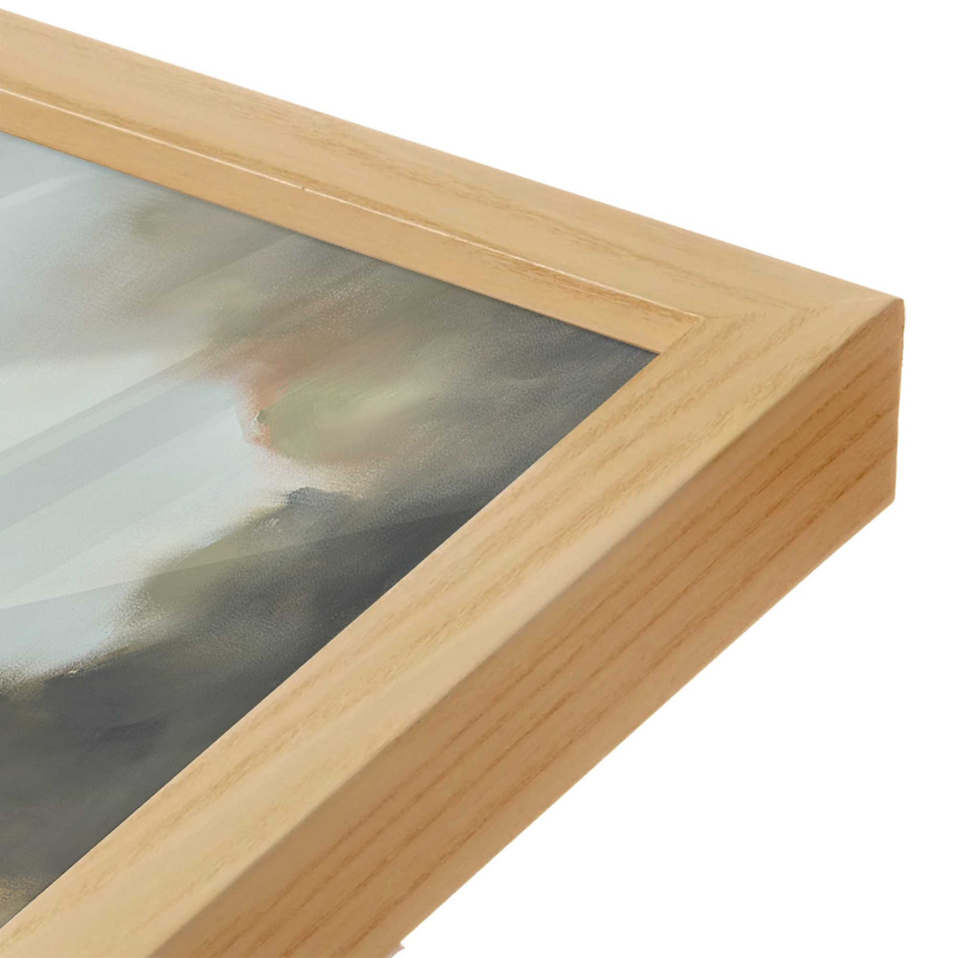 [Color:American Maple], Picture of art in a American Maple frame at an angle
