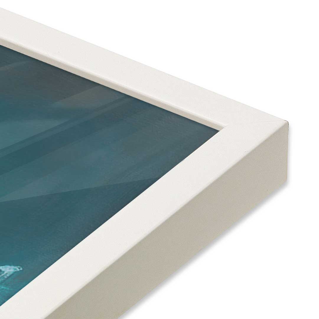 [Color:Opaque White], Picture of art in a Opaque White frame at an angle