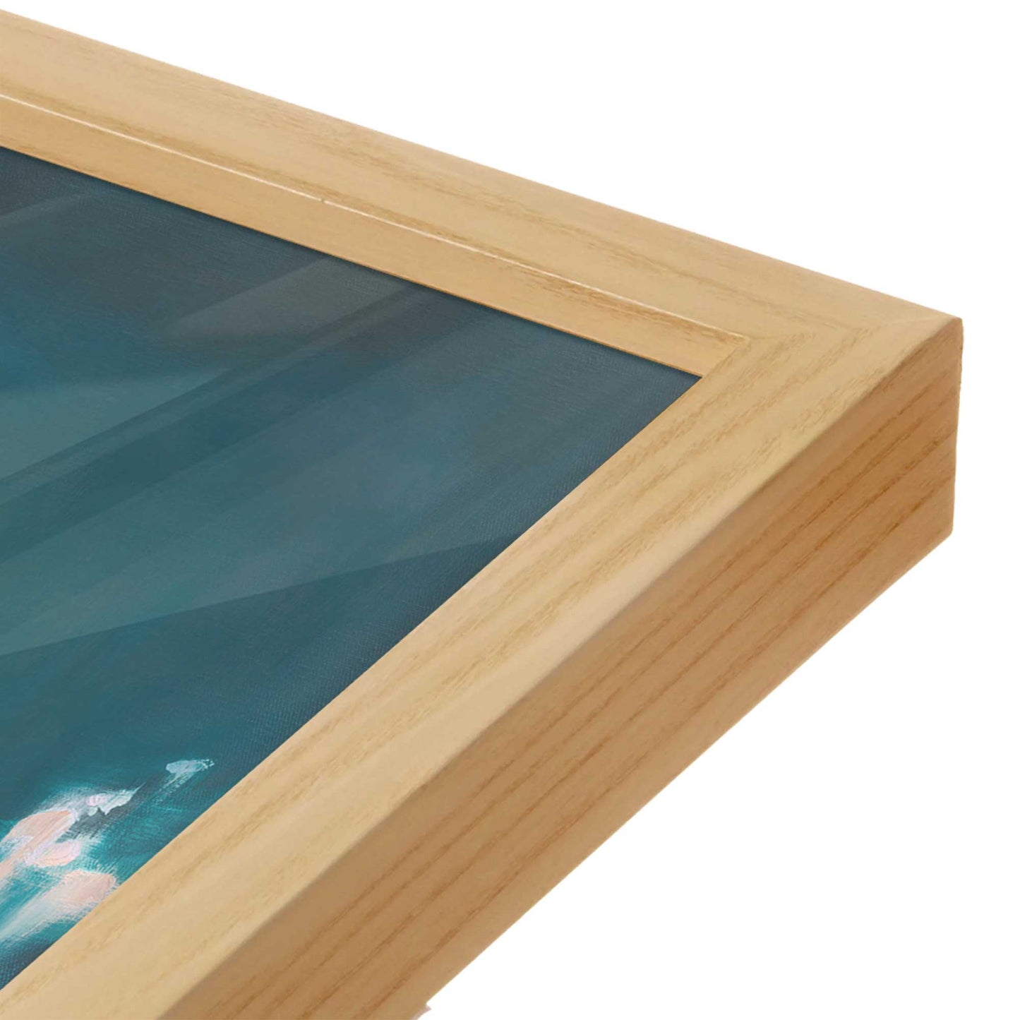 [Color:American Maple], Picture of art in a American Maple frame at an angle