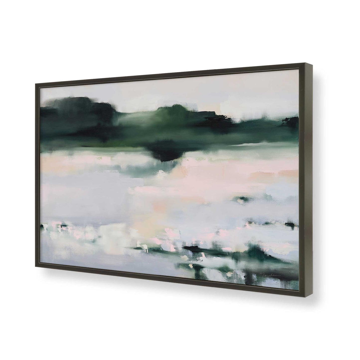 [Color:Satin Black], Picture of art in a Satin Black frame of the corner