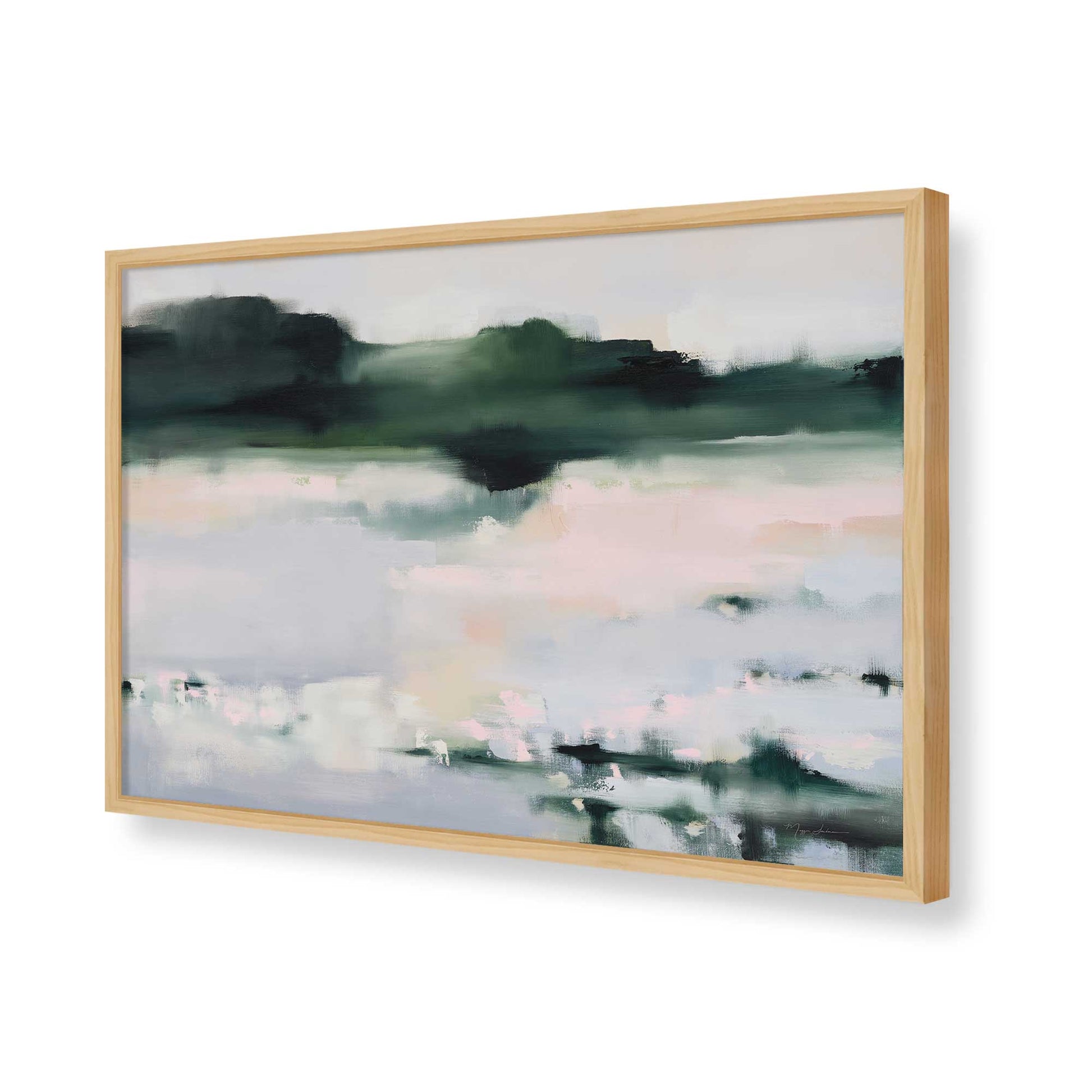 [Color:American Maple], Picture of art in a American Maple frame of the corner