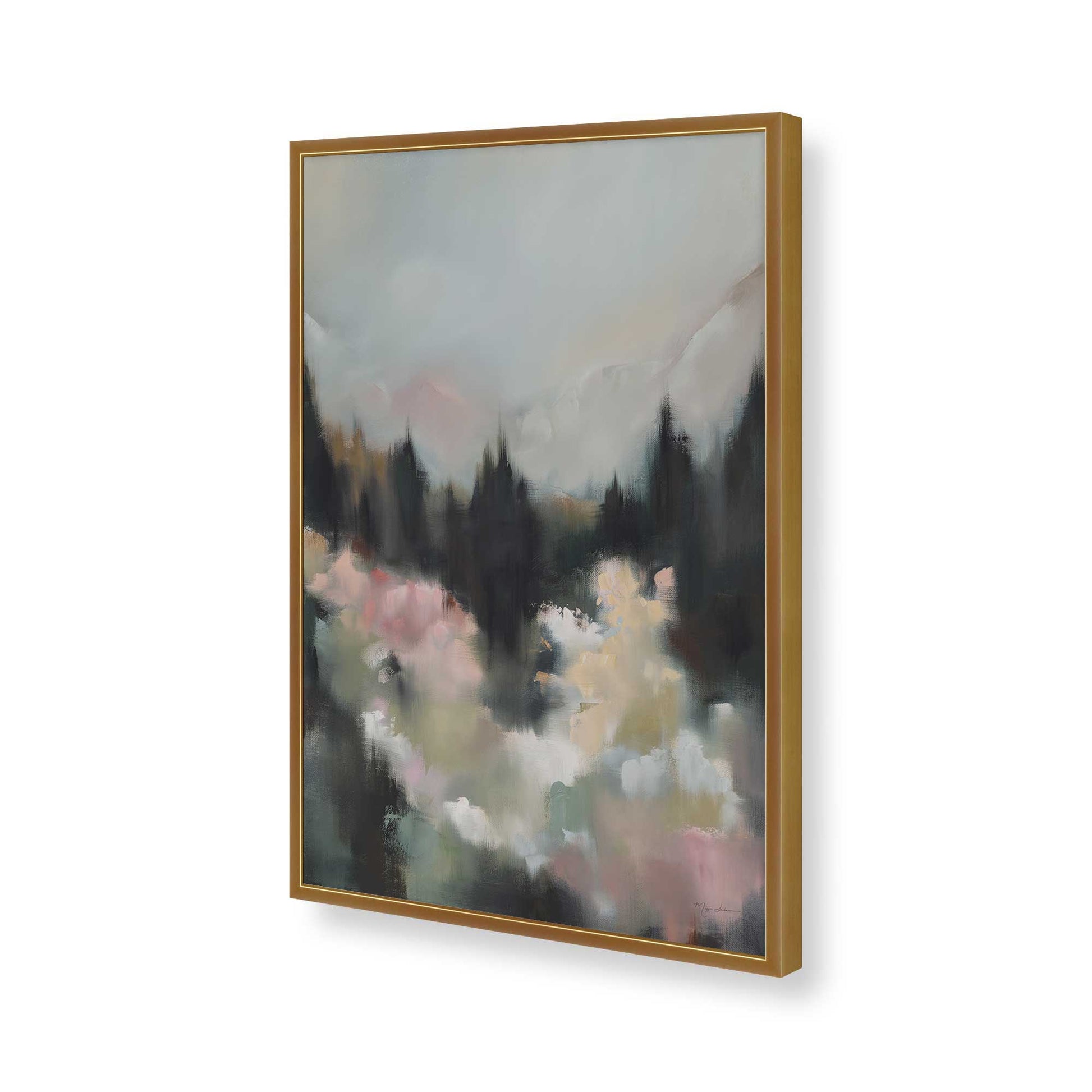 [Color:Polished Gold], Picture of art in a Polished Gold frame of the corner