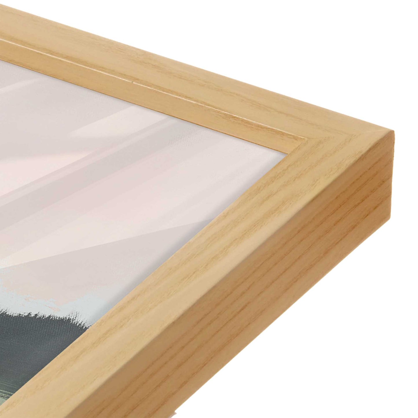 [Color:American Maple], Picture of art in a American Maple frame at an angle