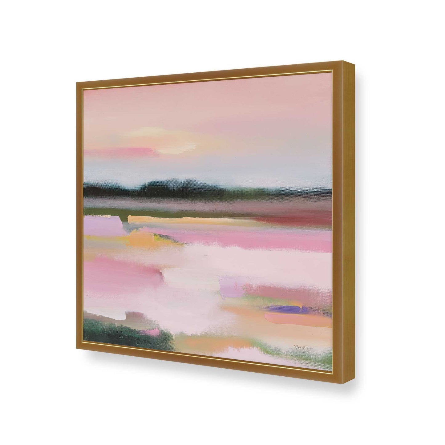 [Color:Polished Gold], Picture of art in a Polished Gold frame of the corner