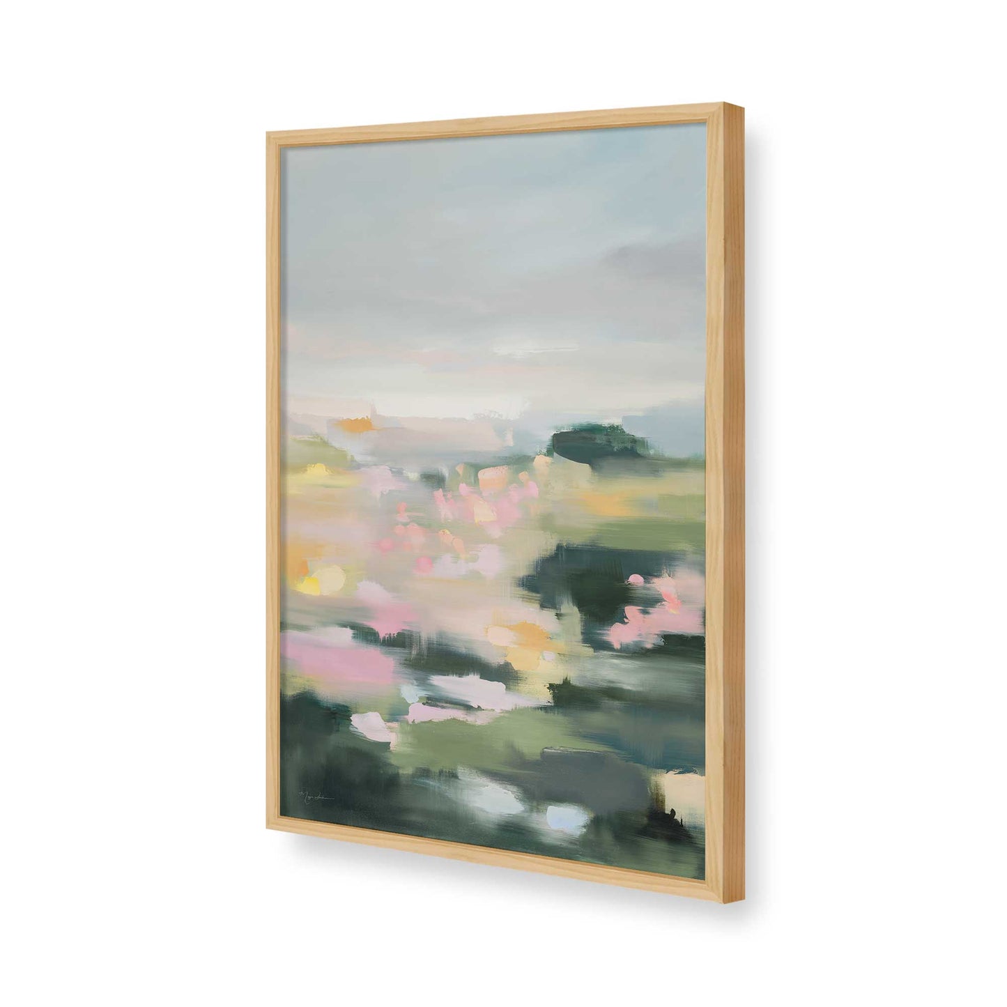 [Color:American Maple], Picture of art in a American Maple frame of the corner