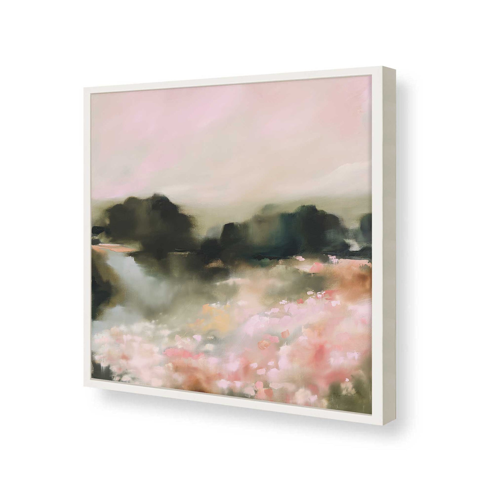 [Color:Opaque White], Picture of art in a Opaque White frame of the corner