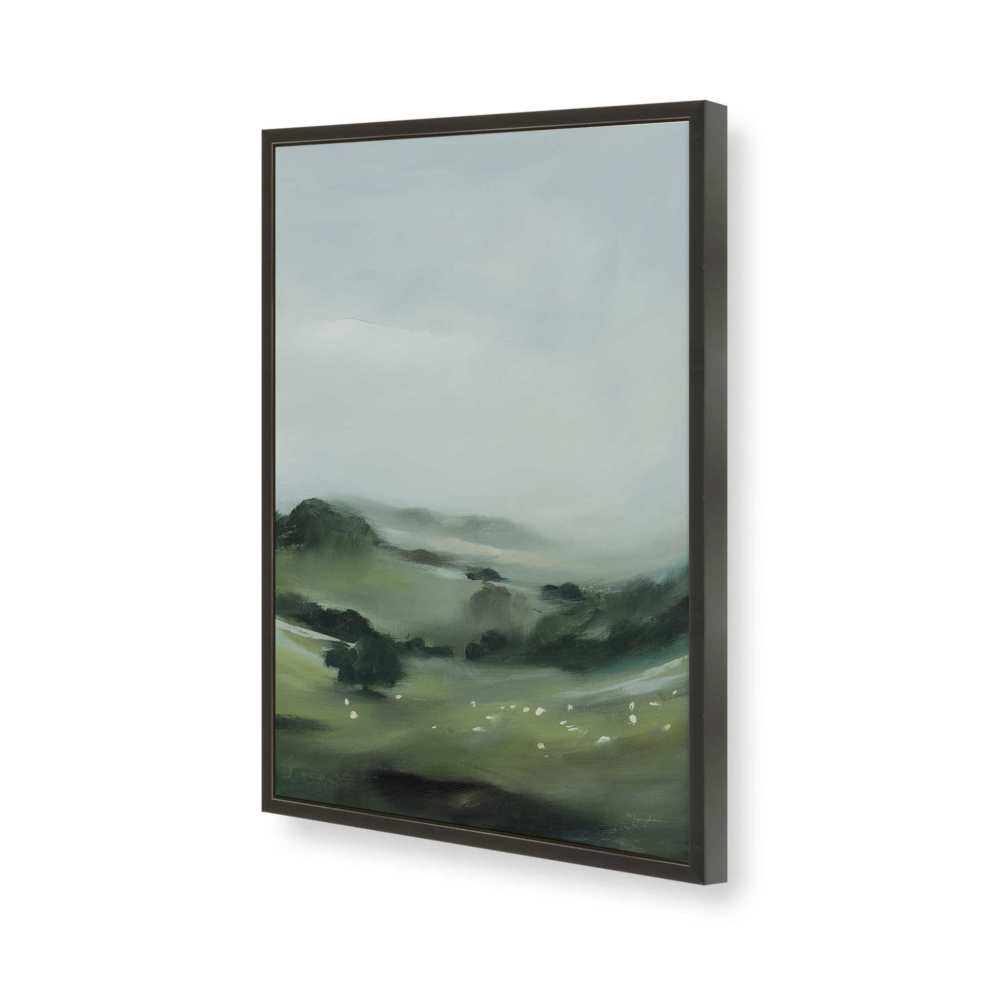 [Color:Satin Black], Picture of art in a Satin Black frame of the corner
