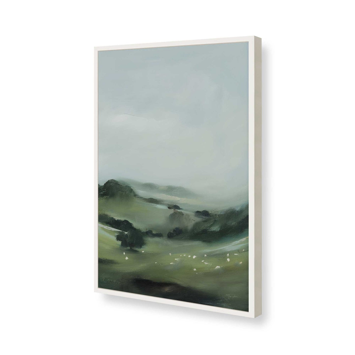 [Color:Opaque White], Picture of art in a Opaque White frame of the corner