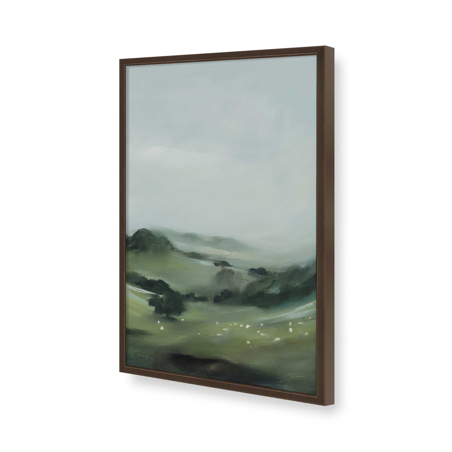 [Color:Brown], Picture of art in a Brown frame of the corner
