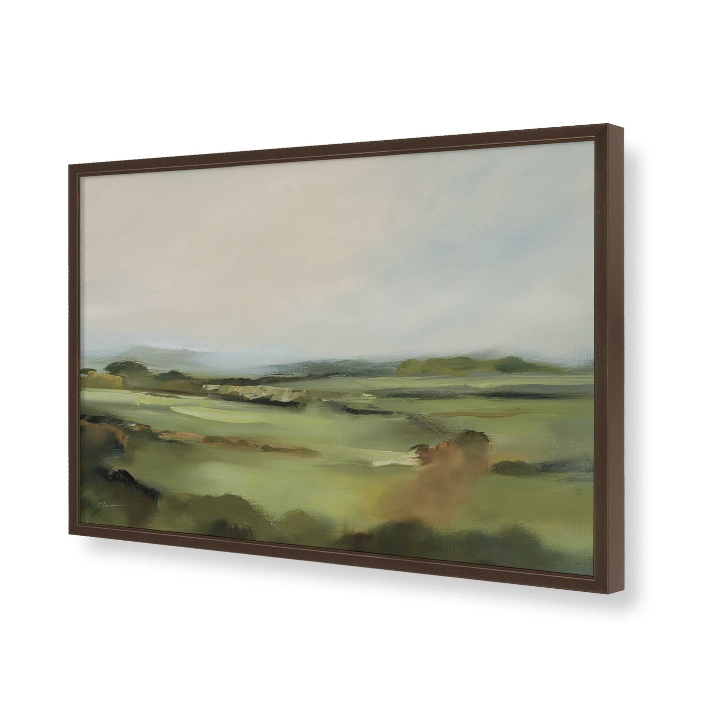 [Color:Brown], Picture of art in a Brown frame of the corner