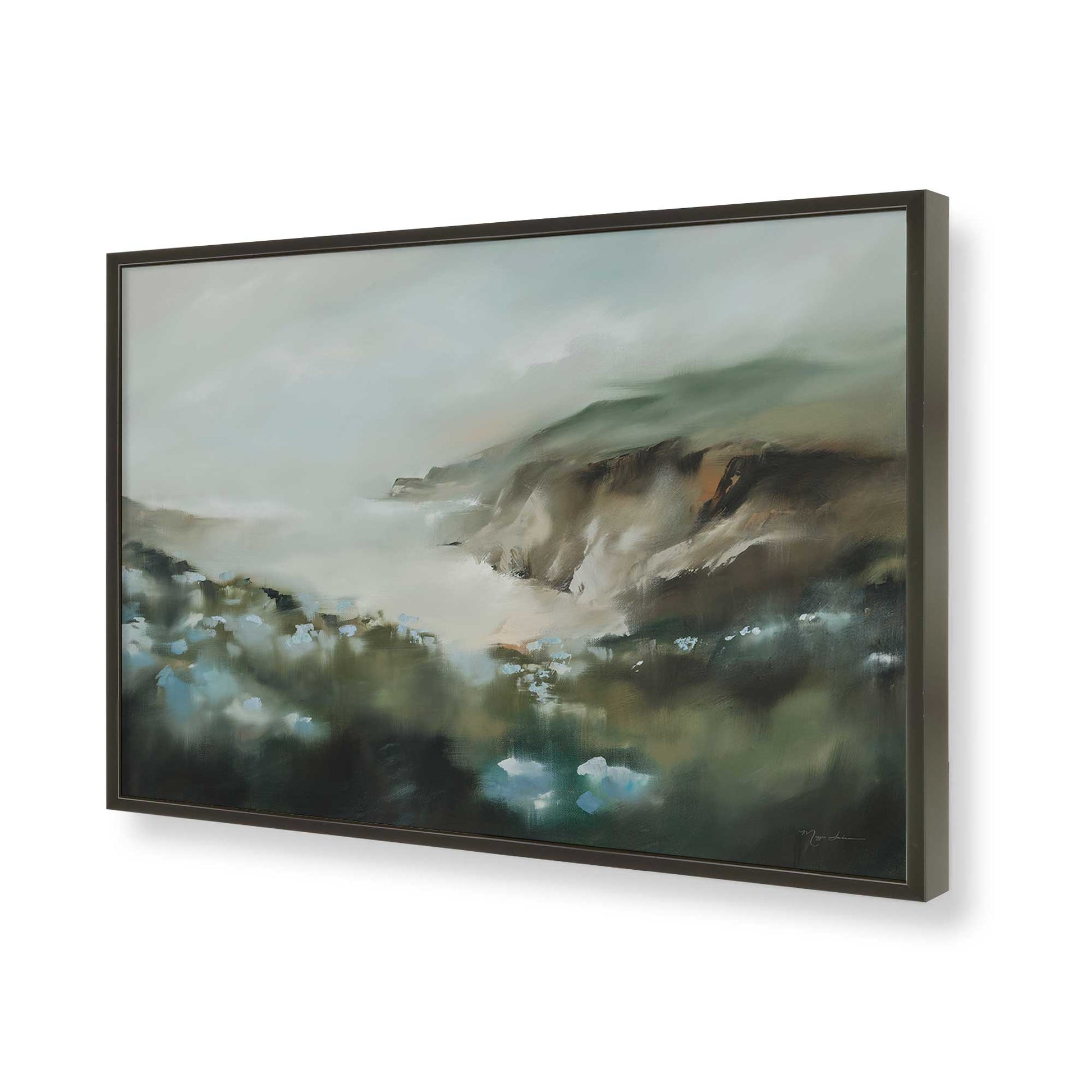 [Color:Satin Black], Picture of art in a Satin Black frame of the corner