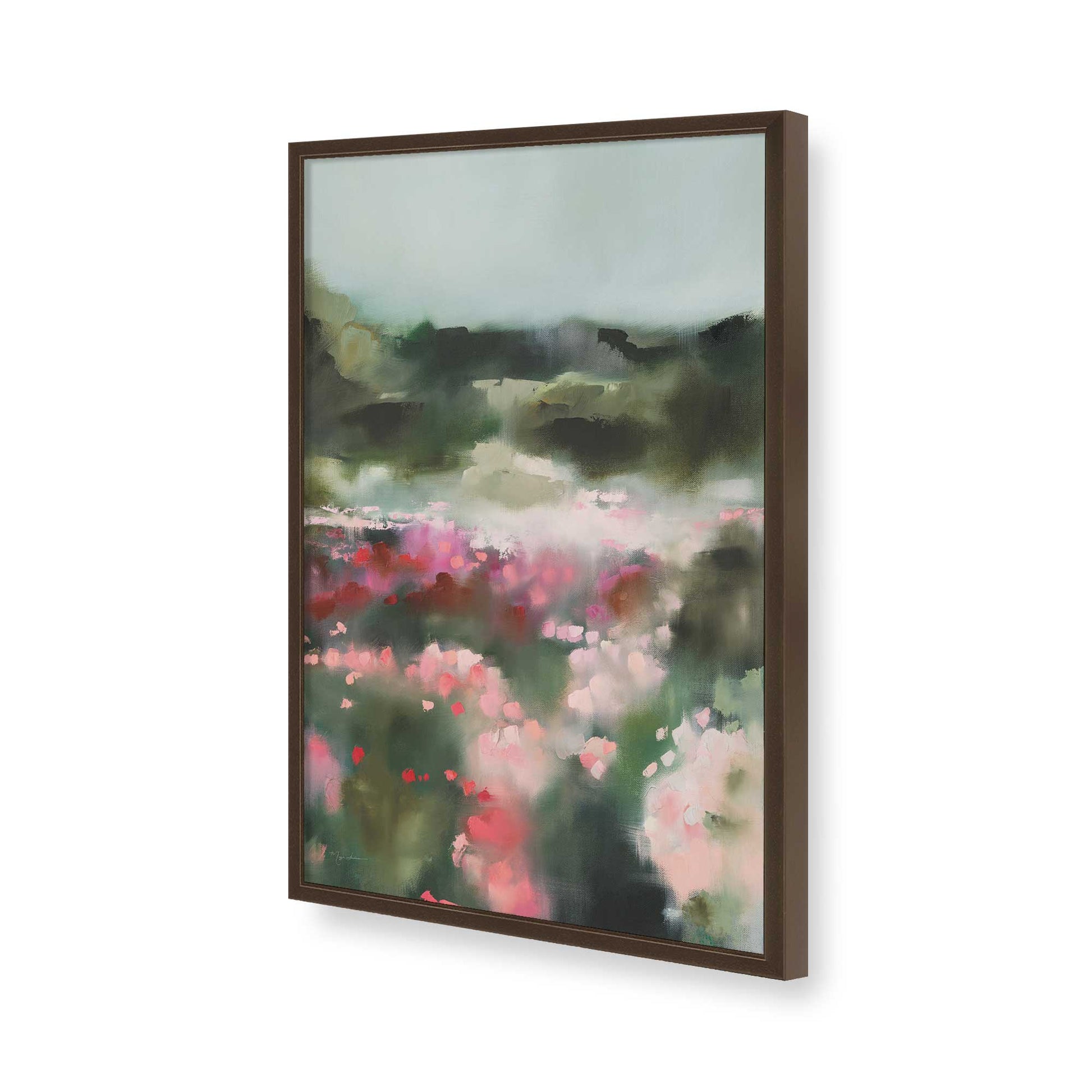 [Color:Brown], Picture of art in a Brown frame of the corner