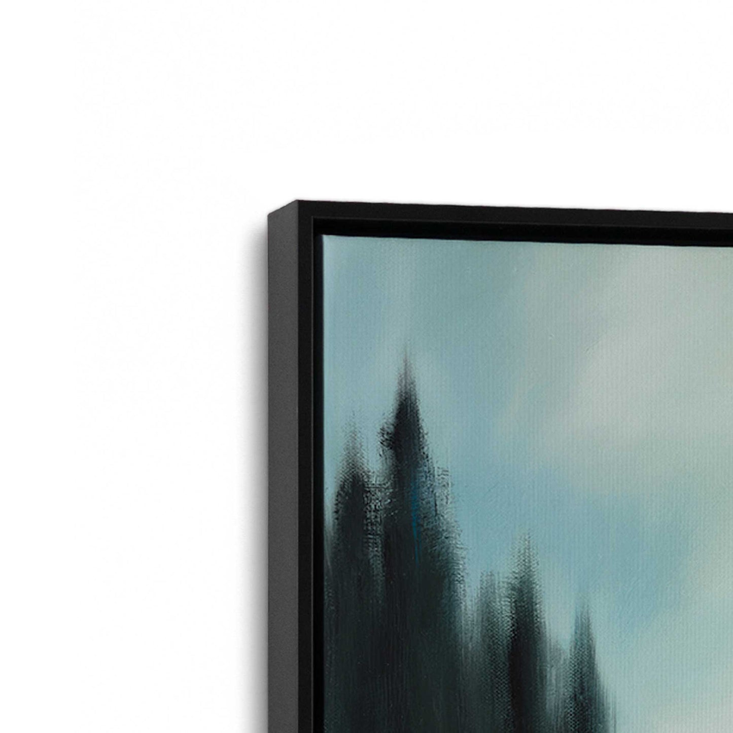 [Color:Satin Black], Picture of art in a Satin Black frame at an angle