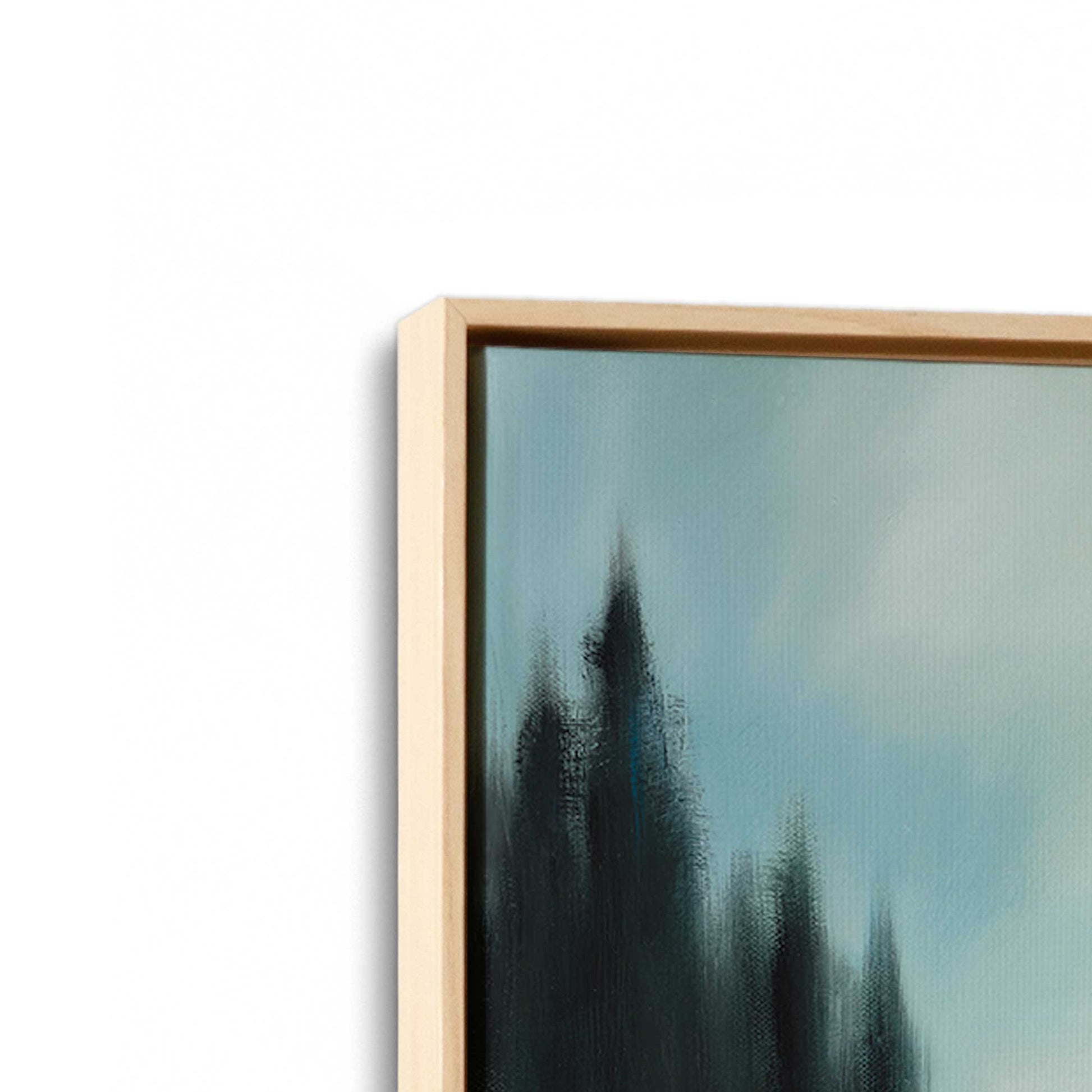 [Color:American Maple], Picture of art in a American Maple frame at an angle