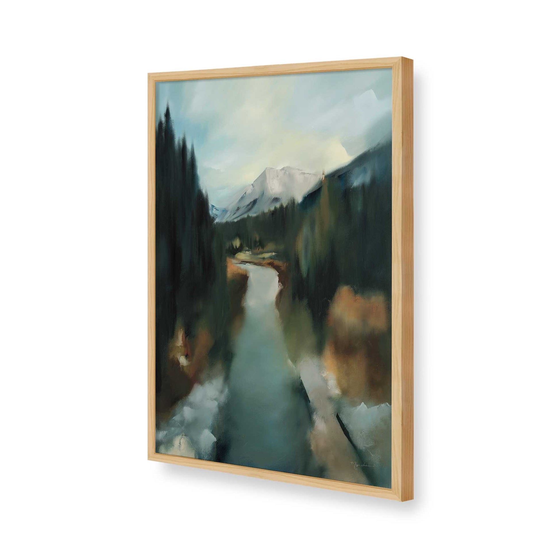 [Color:American Maple], Picture of art in a American Maple frame of the corner