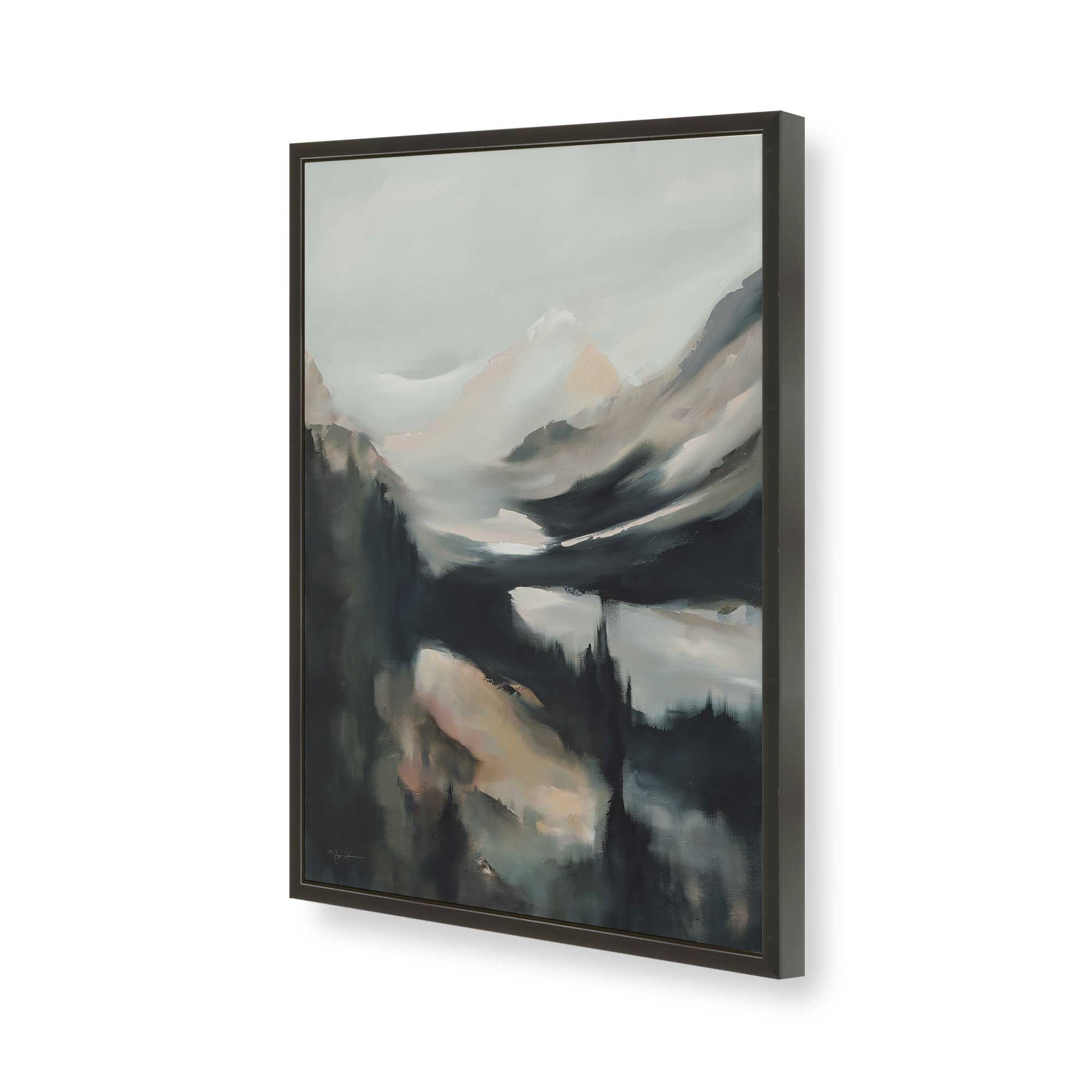 [Color:Satin Black], Picture of art in a Satin Black frame of the corner