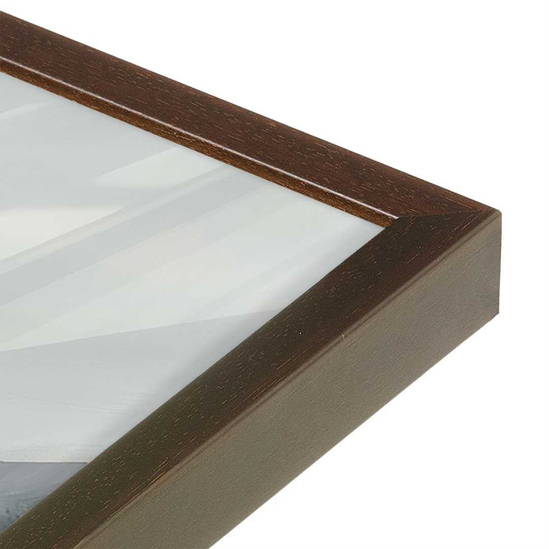 [Color:Brown], Picture of art in a Brown frame at an angle