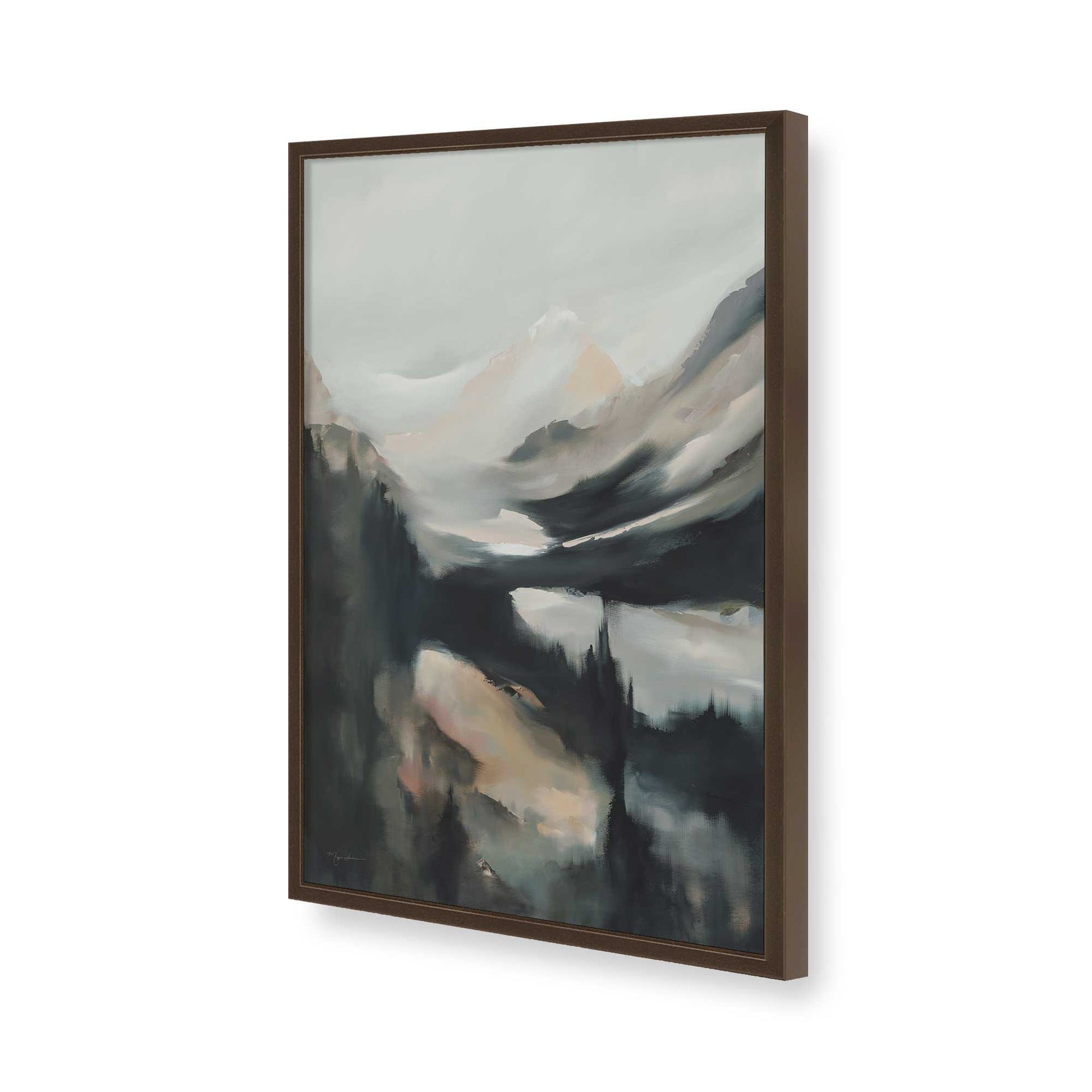 [Color:Brown], Picture of art in a Brown frame of the corner