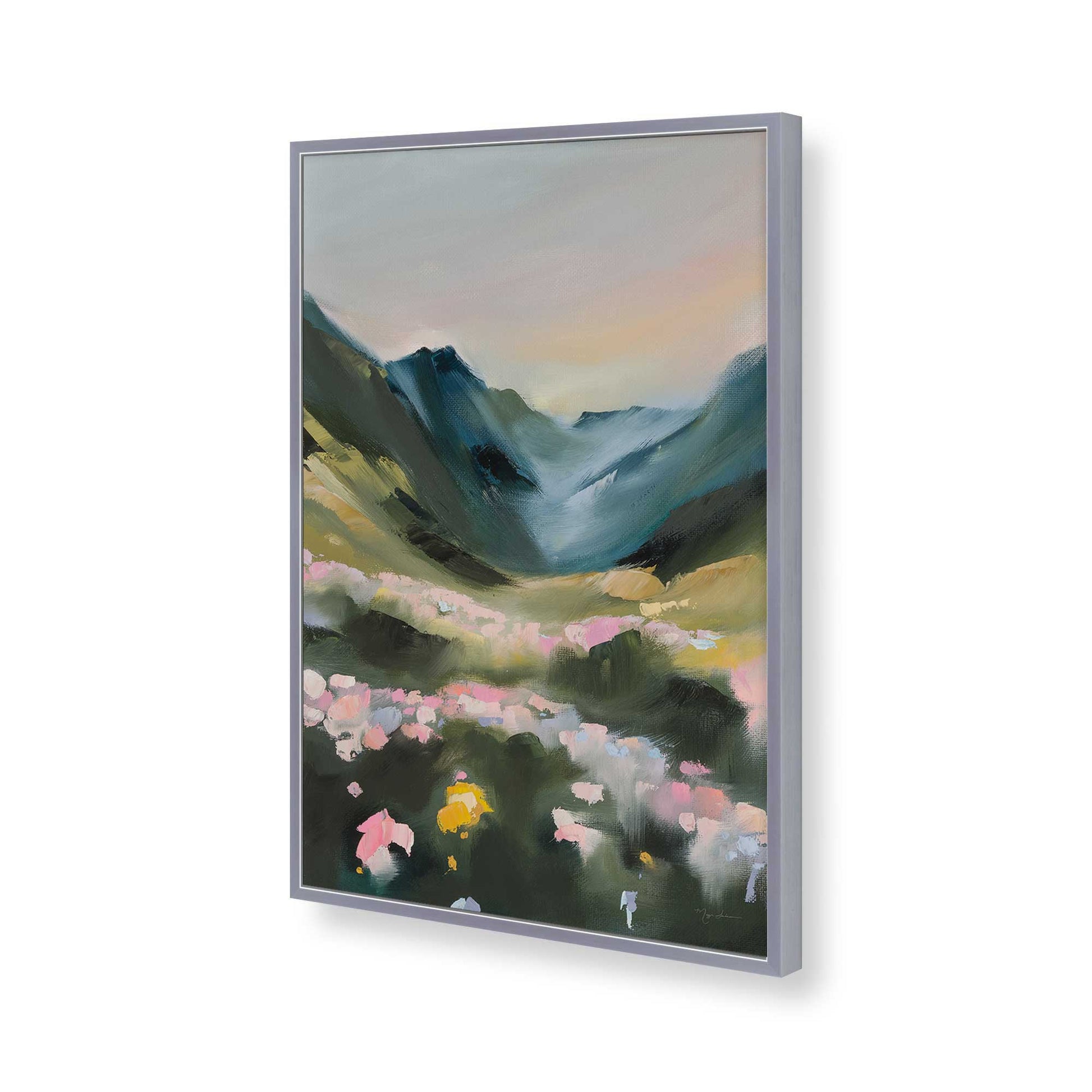 [Color:Polished Chrome], Picture of art in a Polished Chrome frame of the corner