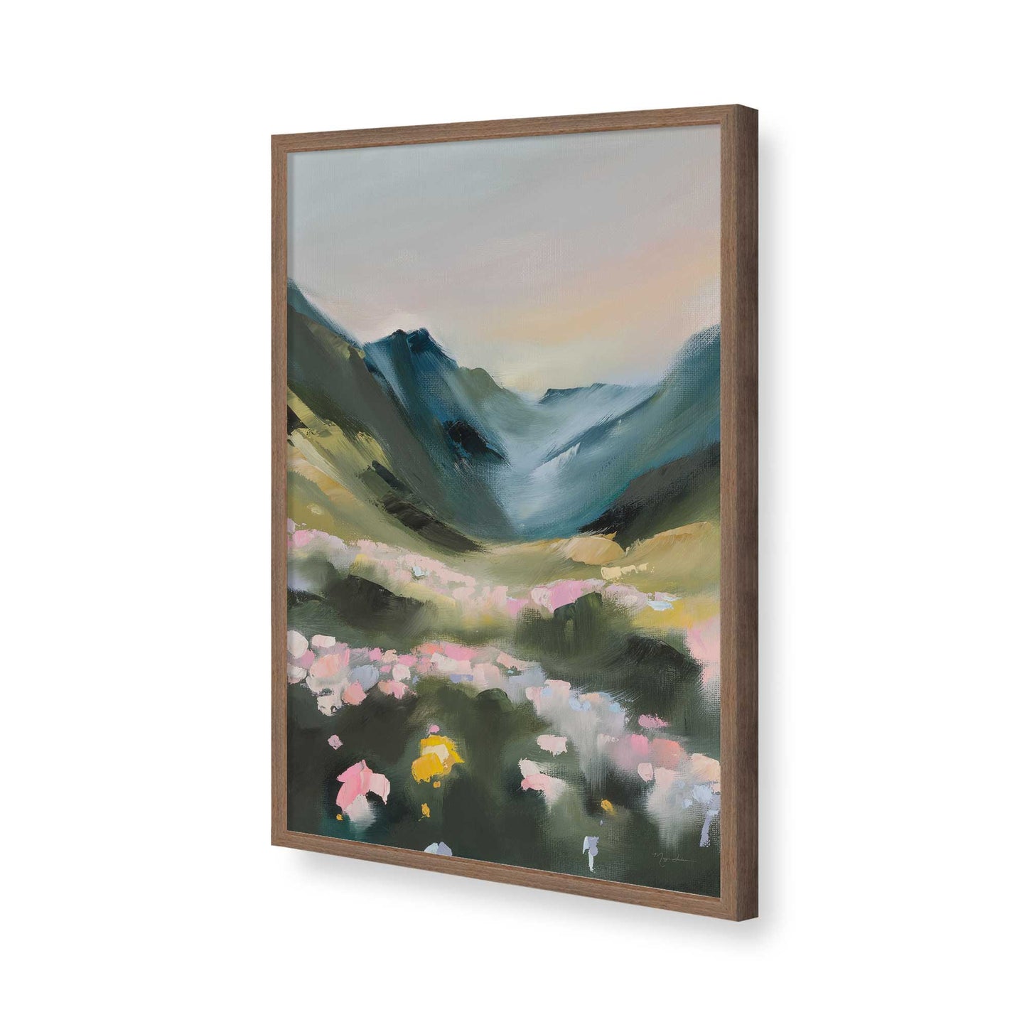 [Color:Walnut], Picture of art in a Walnut frame of the corner