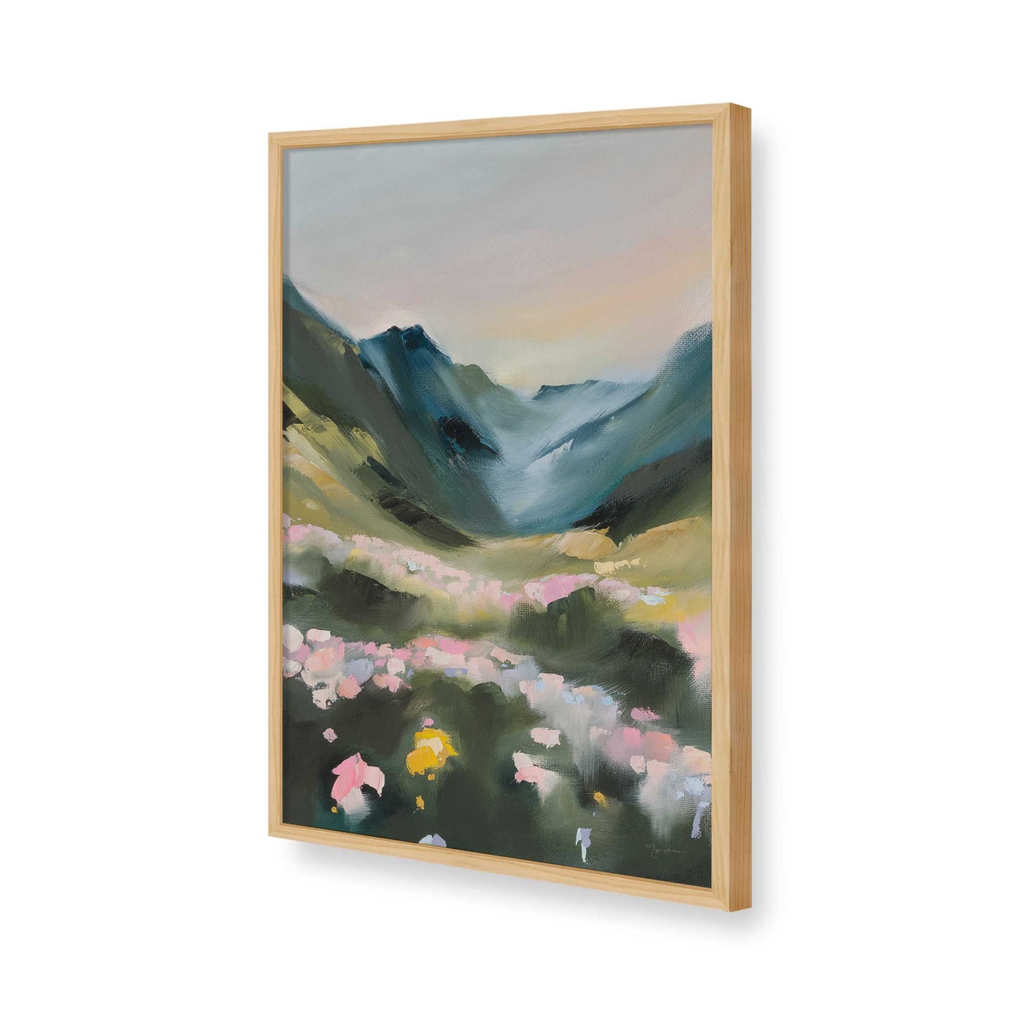 [Color:American Maple], Picture of art in a American Maple frame of the corner
