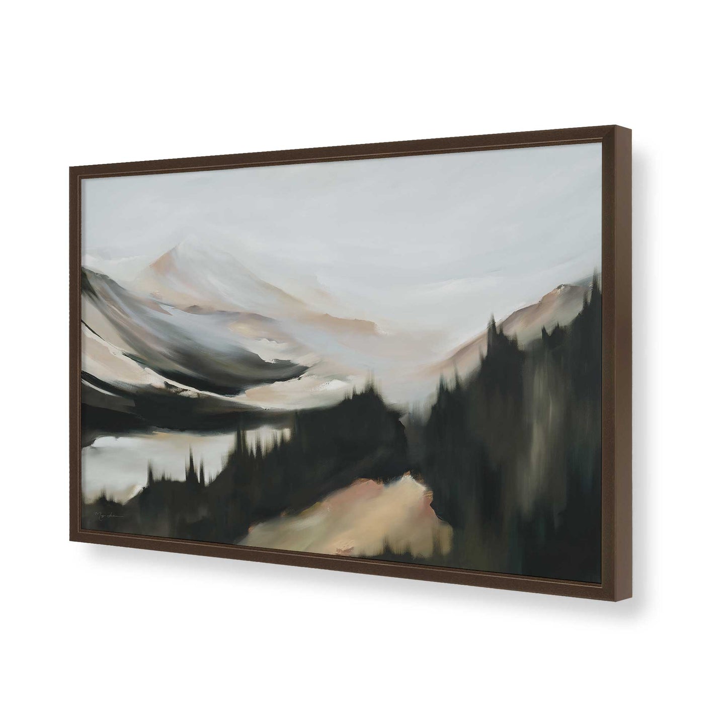 [Color:Brown], Picture of art in a Brown frame of the corner