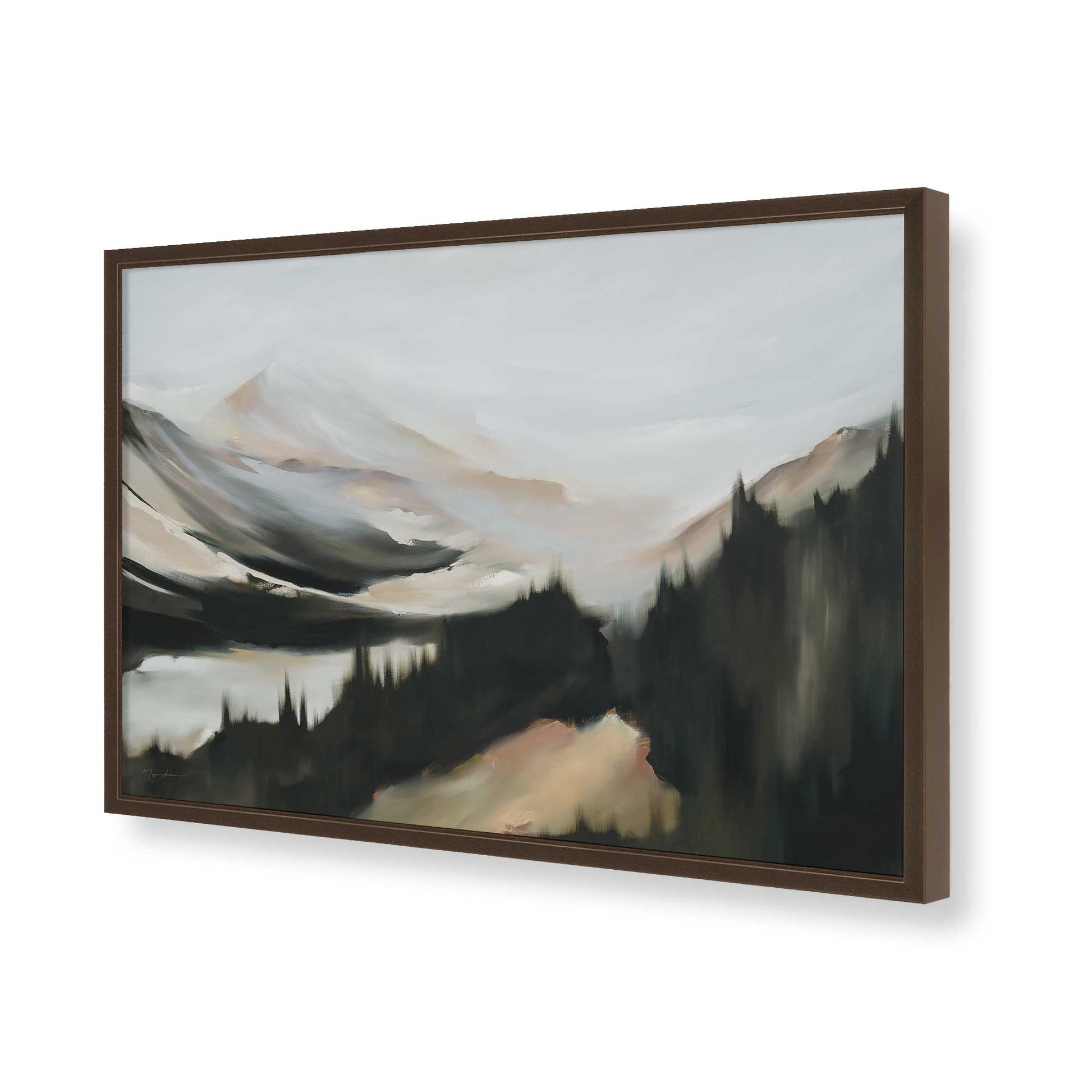 [Color:Brown], Picture of art in a Brown frame of the corner