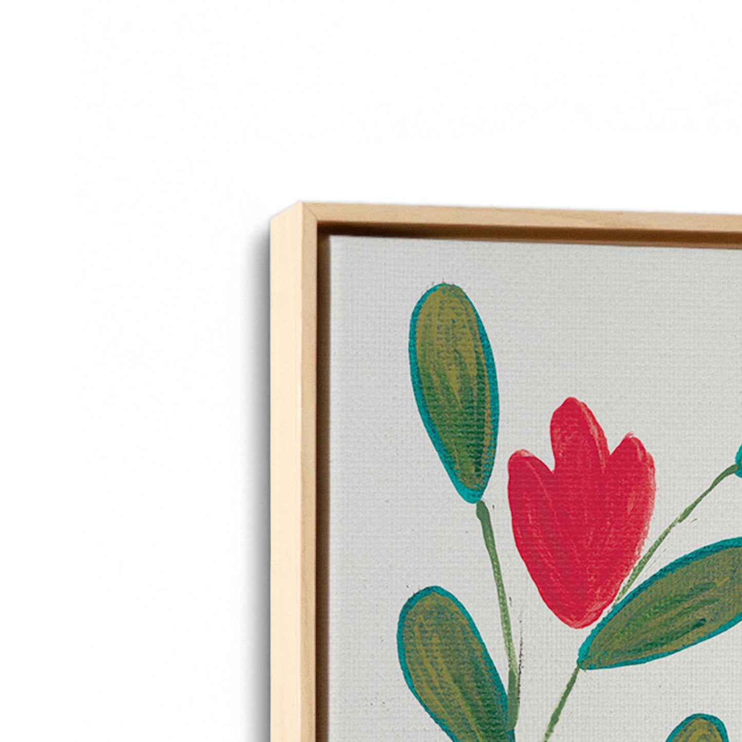 [Color:American Maple], Picture of art in a American Maple frame at an angle