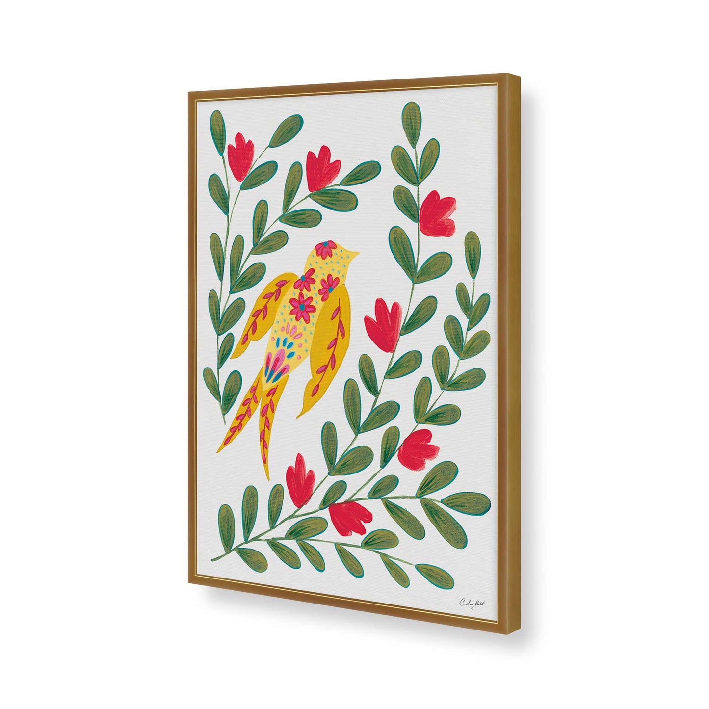 [Color:Polished Gold], Picture of art in a Polished Gold frame of the corner