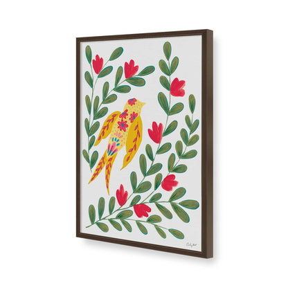 [Color:Brown], Picture of art in a Brown frame of the corner
