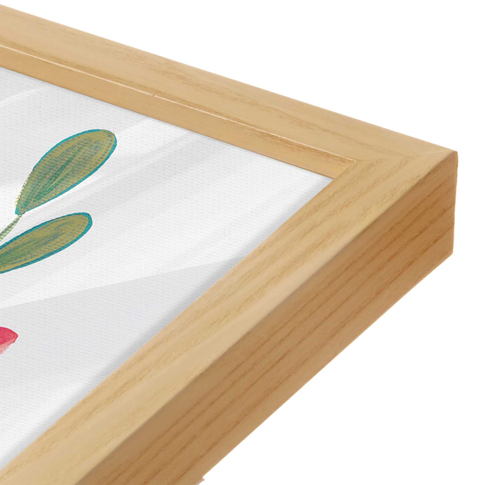 [Color:American Maple], Picture of art in a American Maple frame at an angle