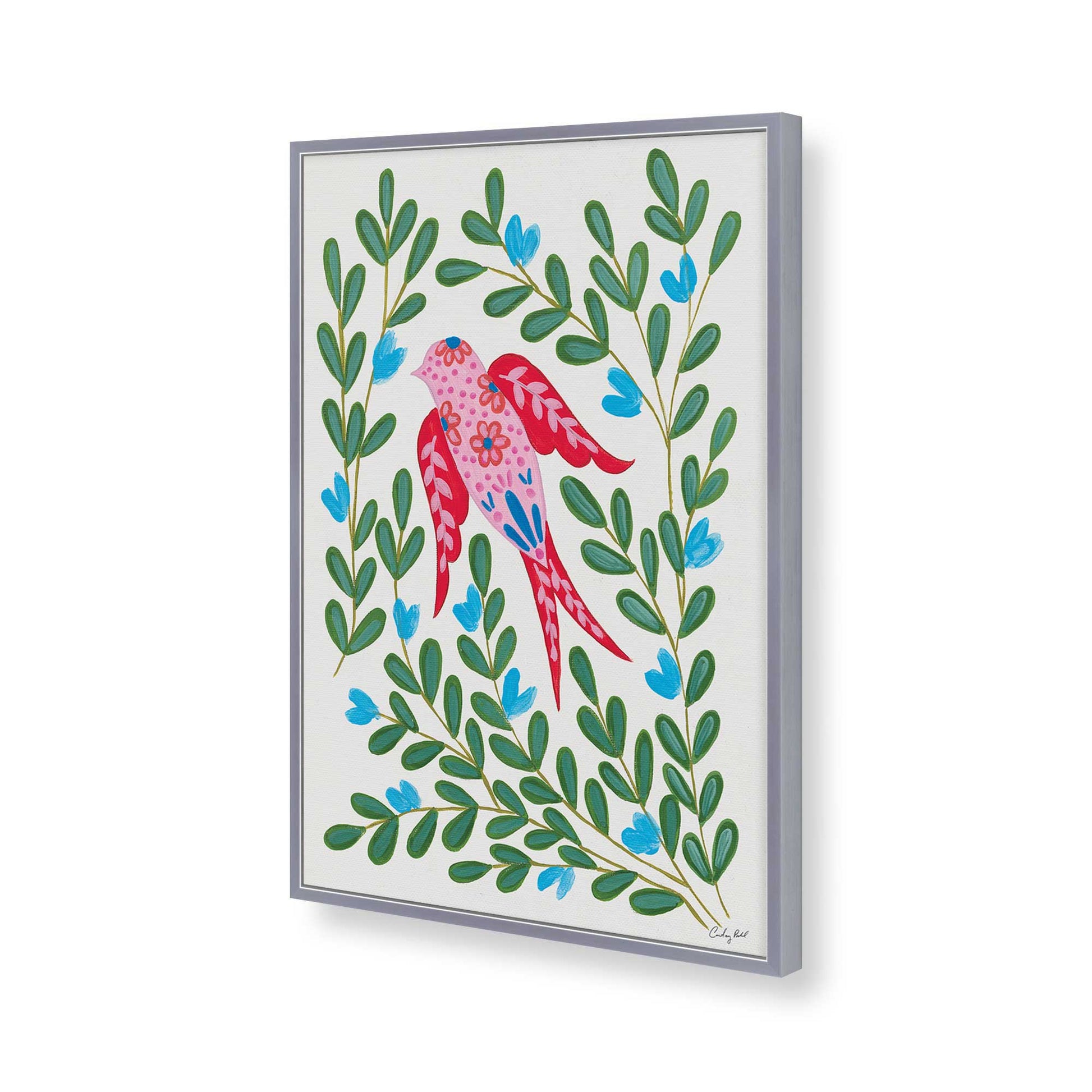 [Color:Polished Chrome], Picture of art in a Polished Chrome frame of the corner