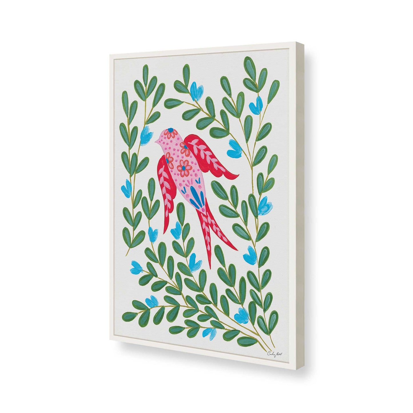 [Color:Opaque White], Picture of art in a Opaque White frame of the corner