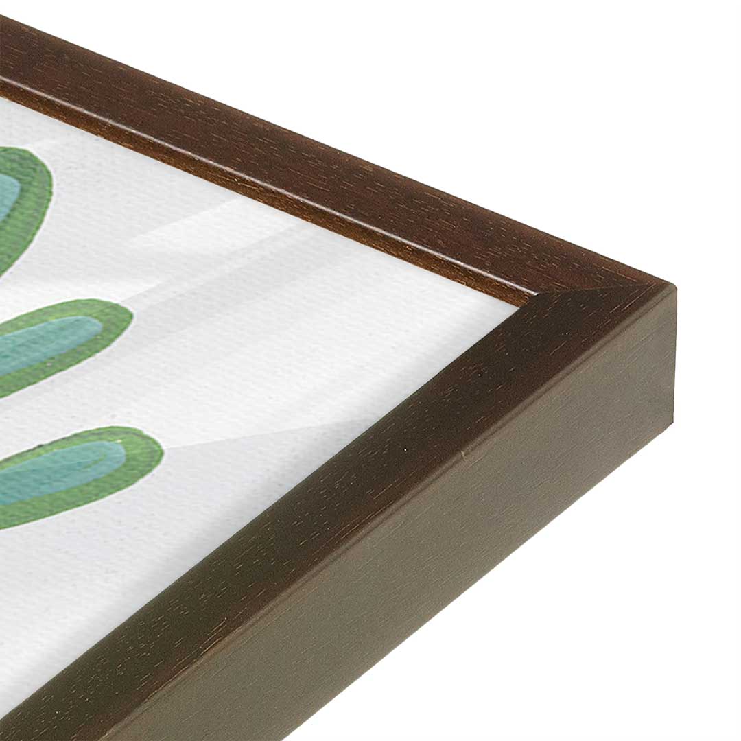 [Color:Brown], Picture of art in a Brown frame at an angle