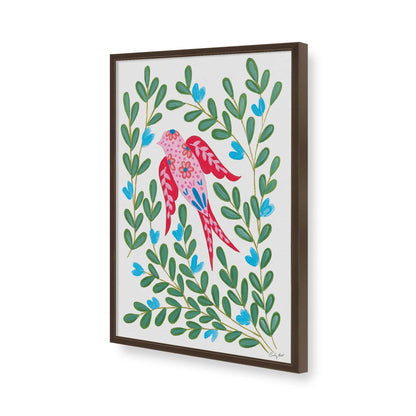 [Color:Brown], Picture of art in a Brown frame of the corner
