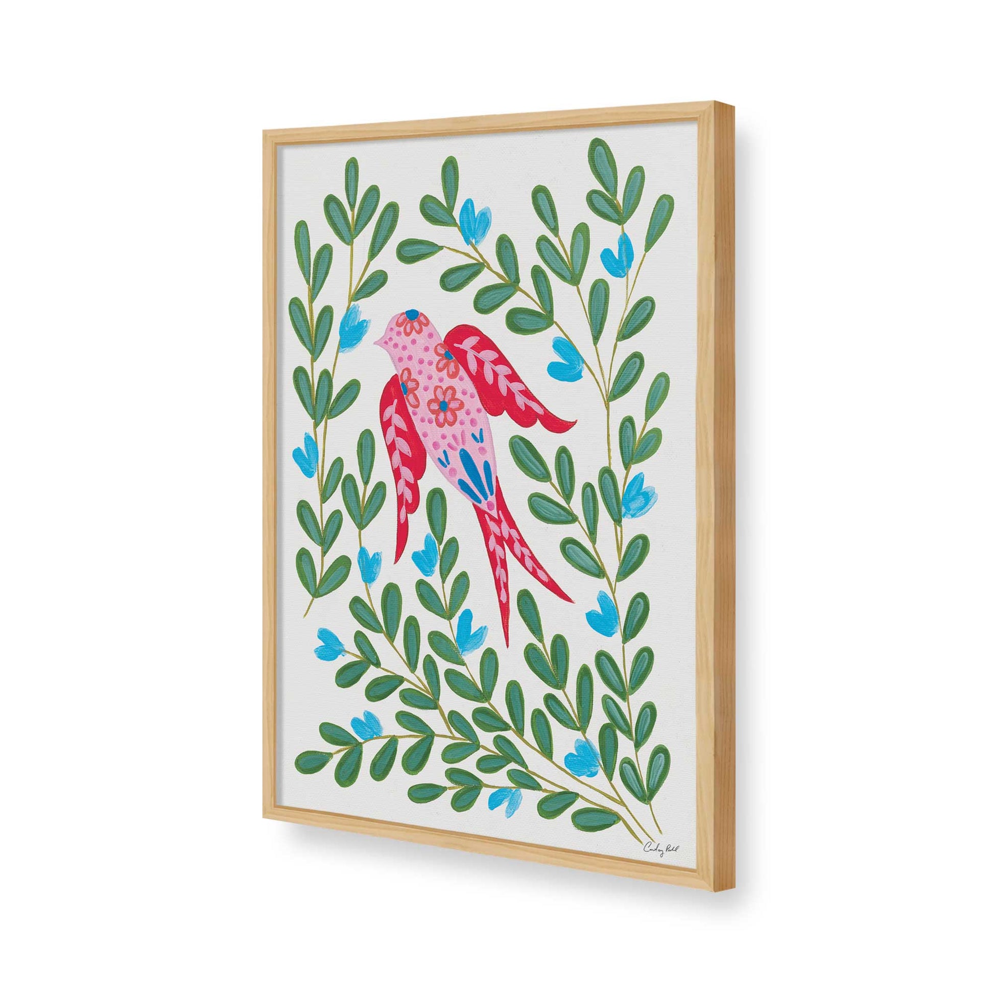 [Color:American Maple], Picture of art in a American Maple frame of the corner