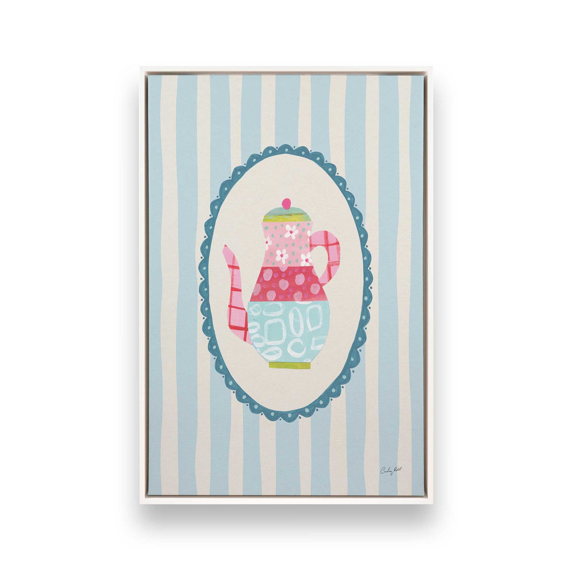 [Color:Opaque White], Picture of art in a White frame