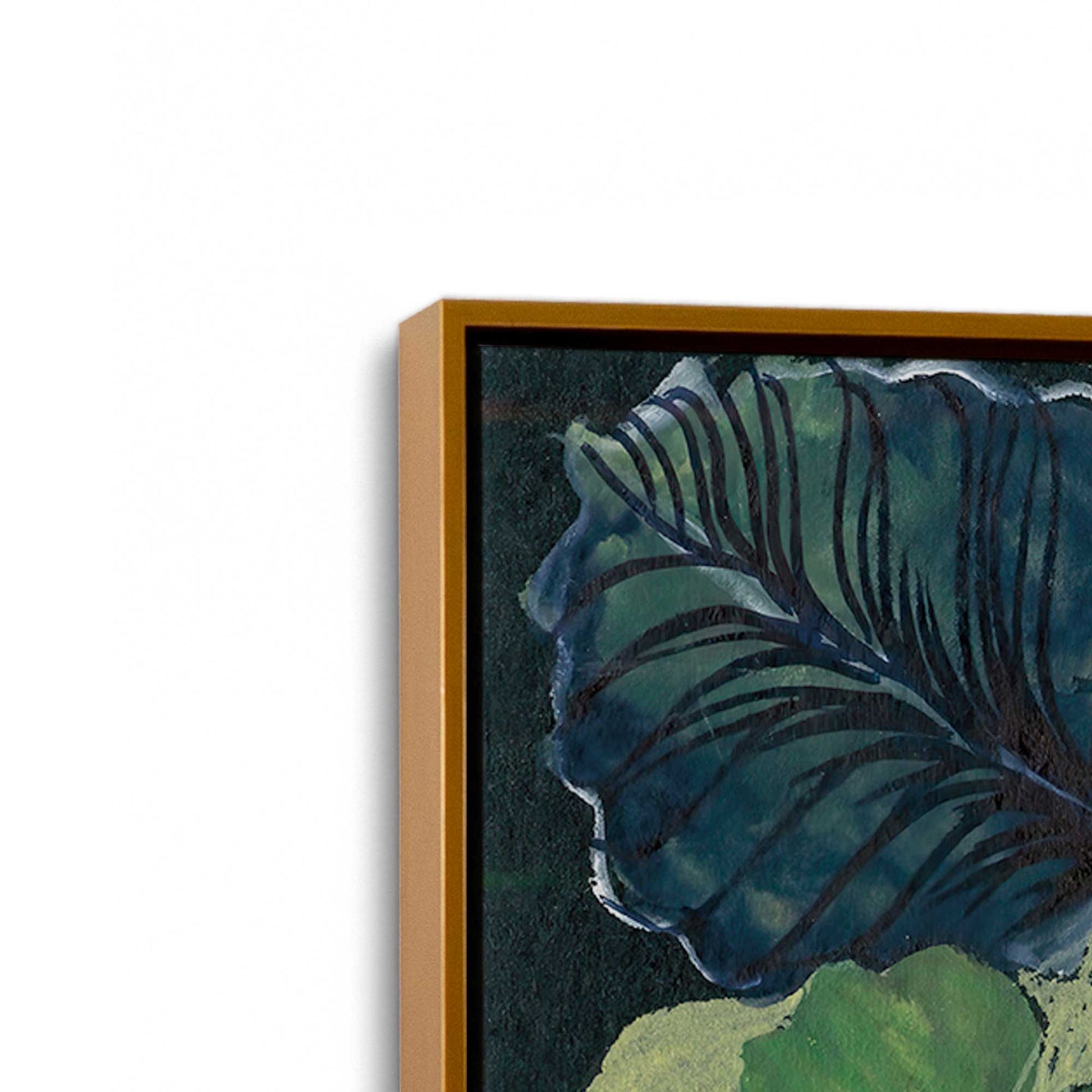 [Color:Polished Gold], Picture of art in a Polished Gold frame at an angle