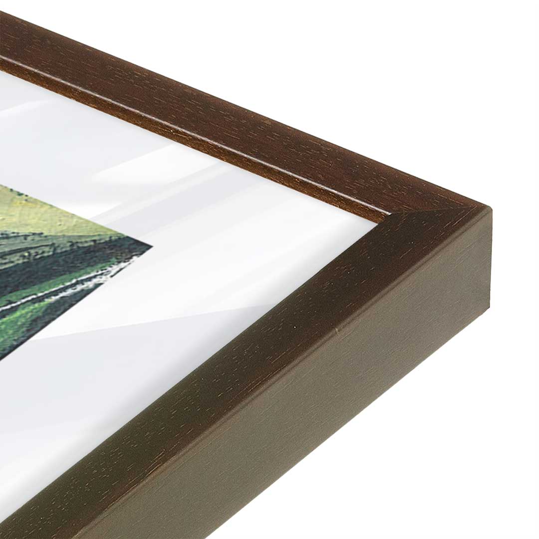 [Color:Brown], Picture of art in a Brown frame at an angle
