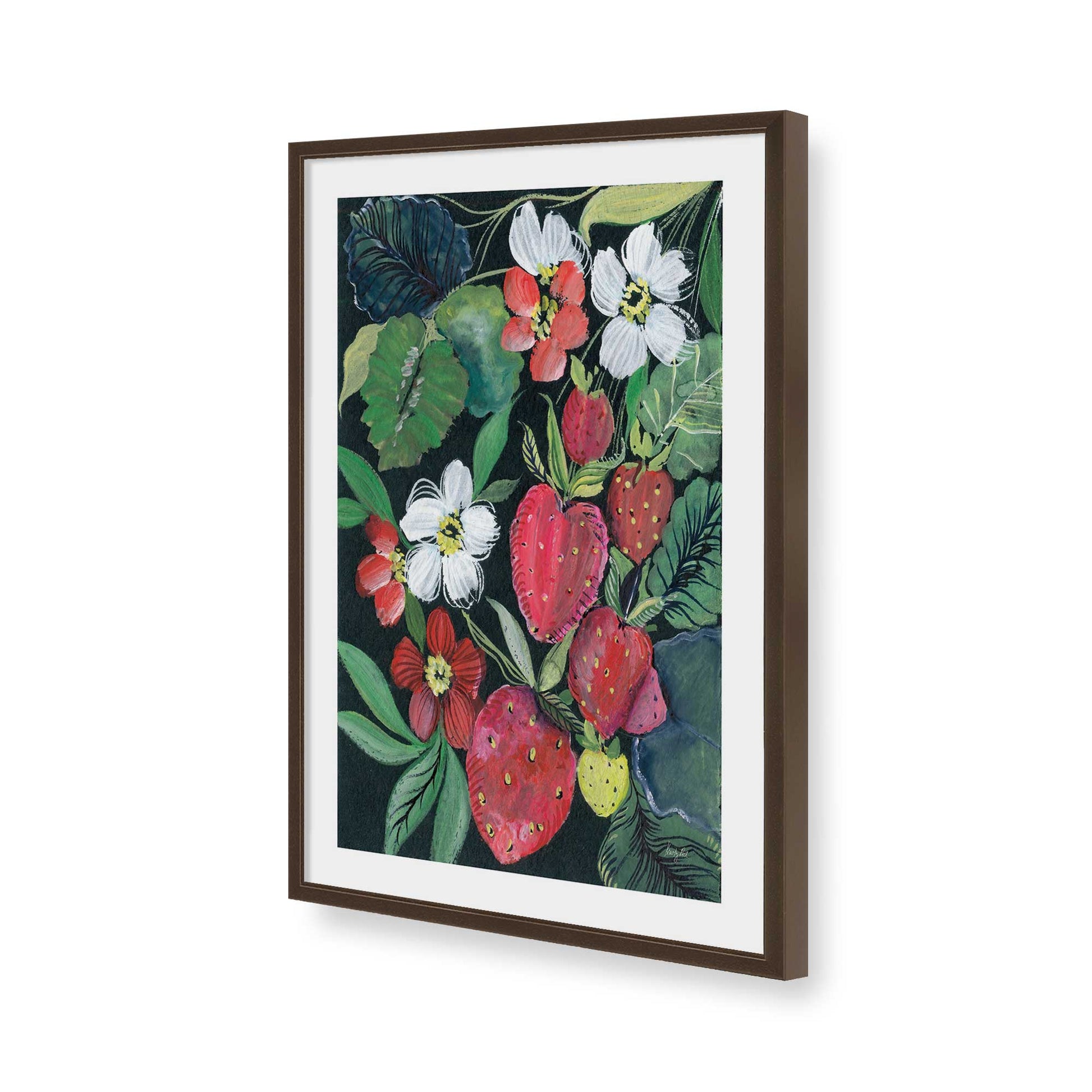[Color:Brown], Picture of art in a Brown frame of the corner