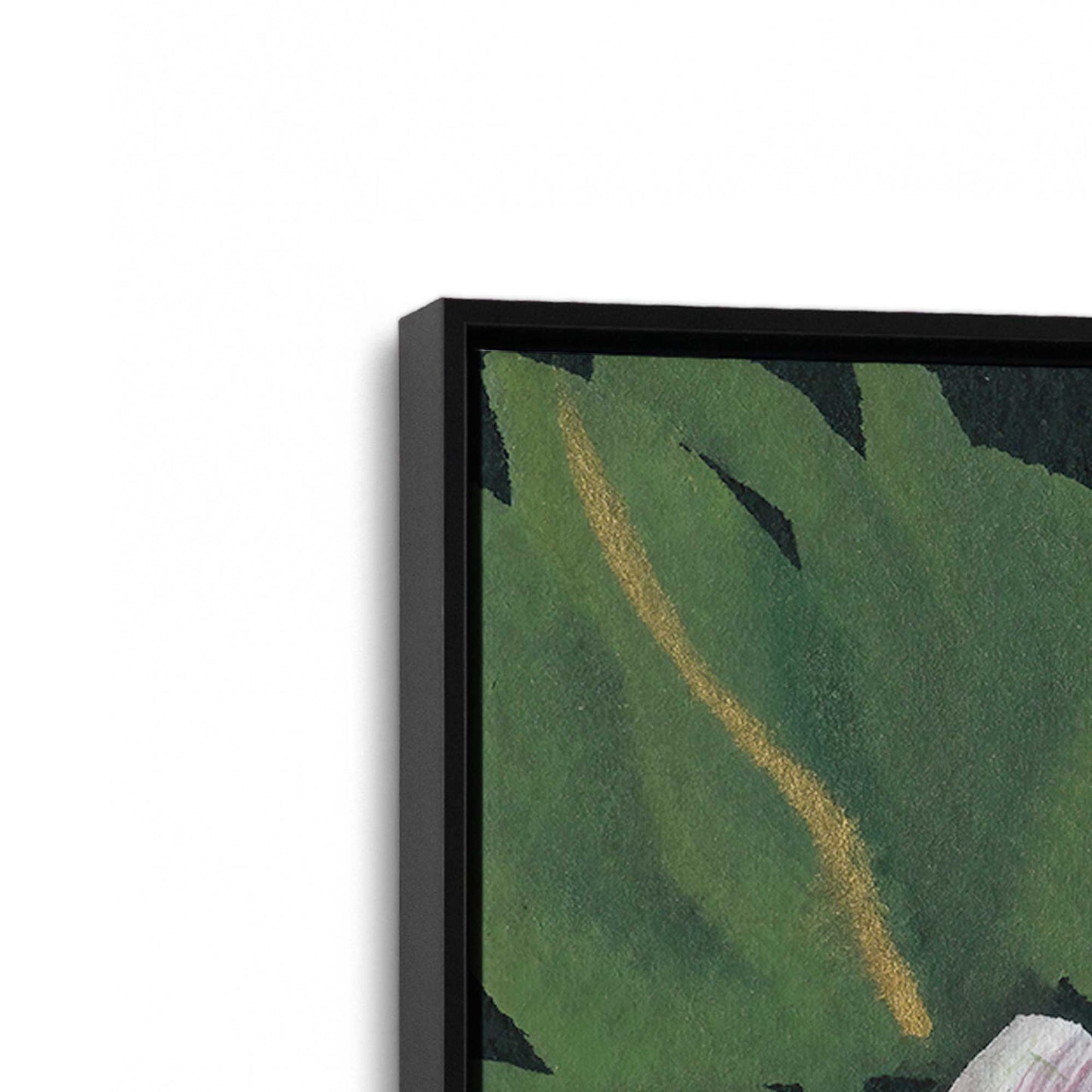 [Color:Satin Black], Picture of art in a Satin Black frame at an angle
