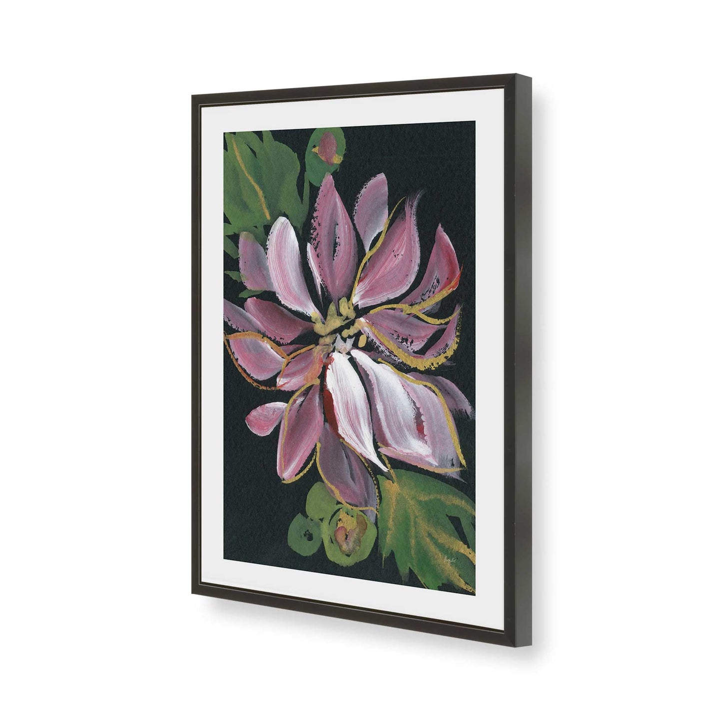 [Color:Satin Black], Picture of art in a Satin Black frame of the corner