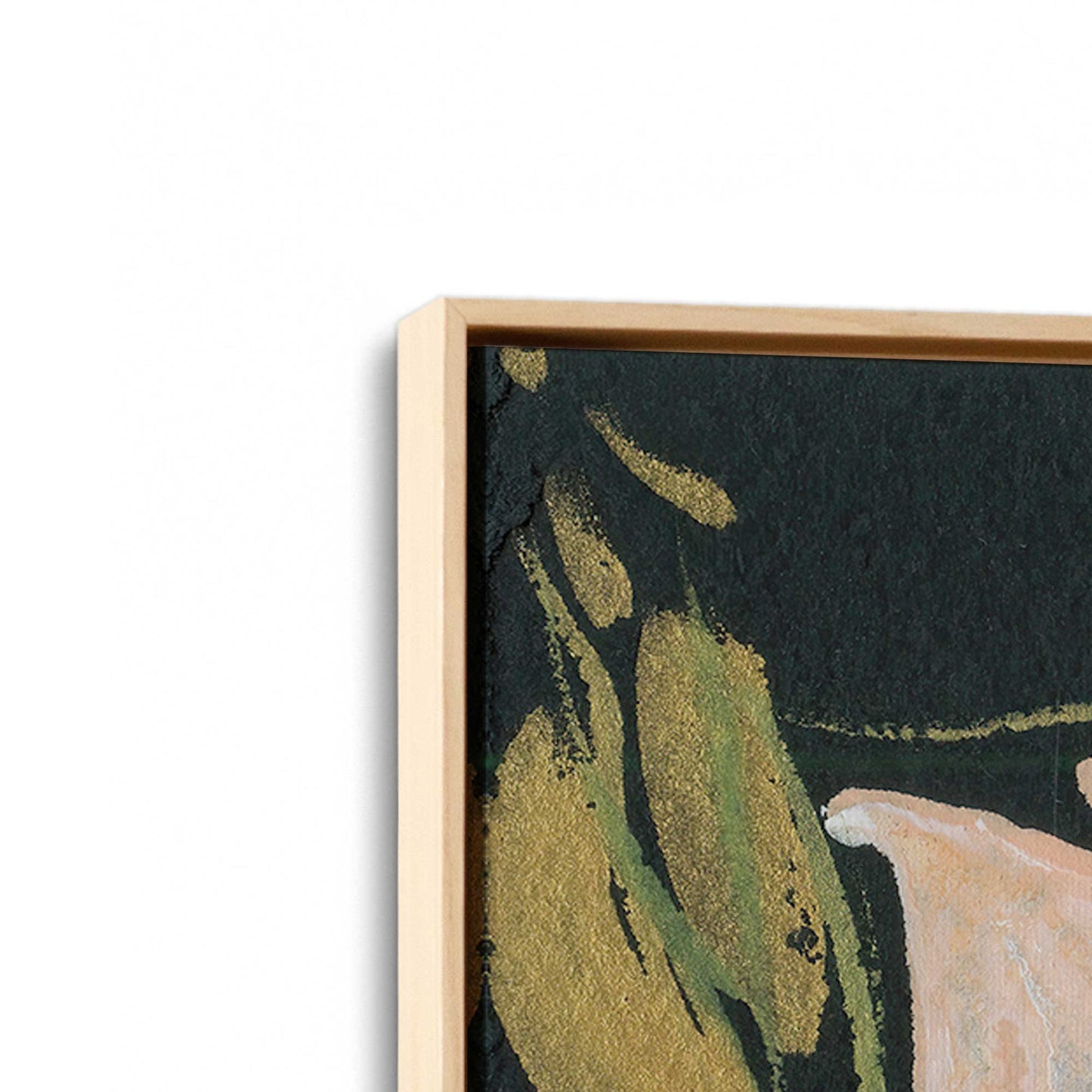 [Color:American Maple], Picture of art in a American Maple frame at an angle