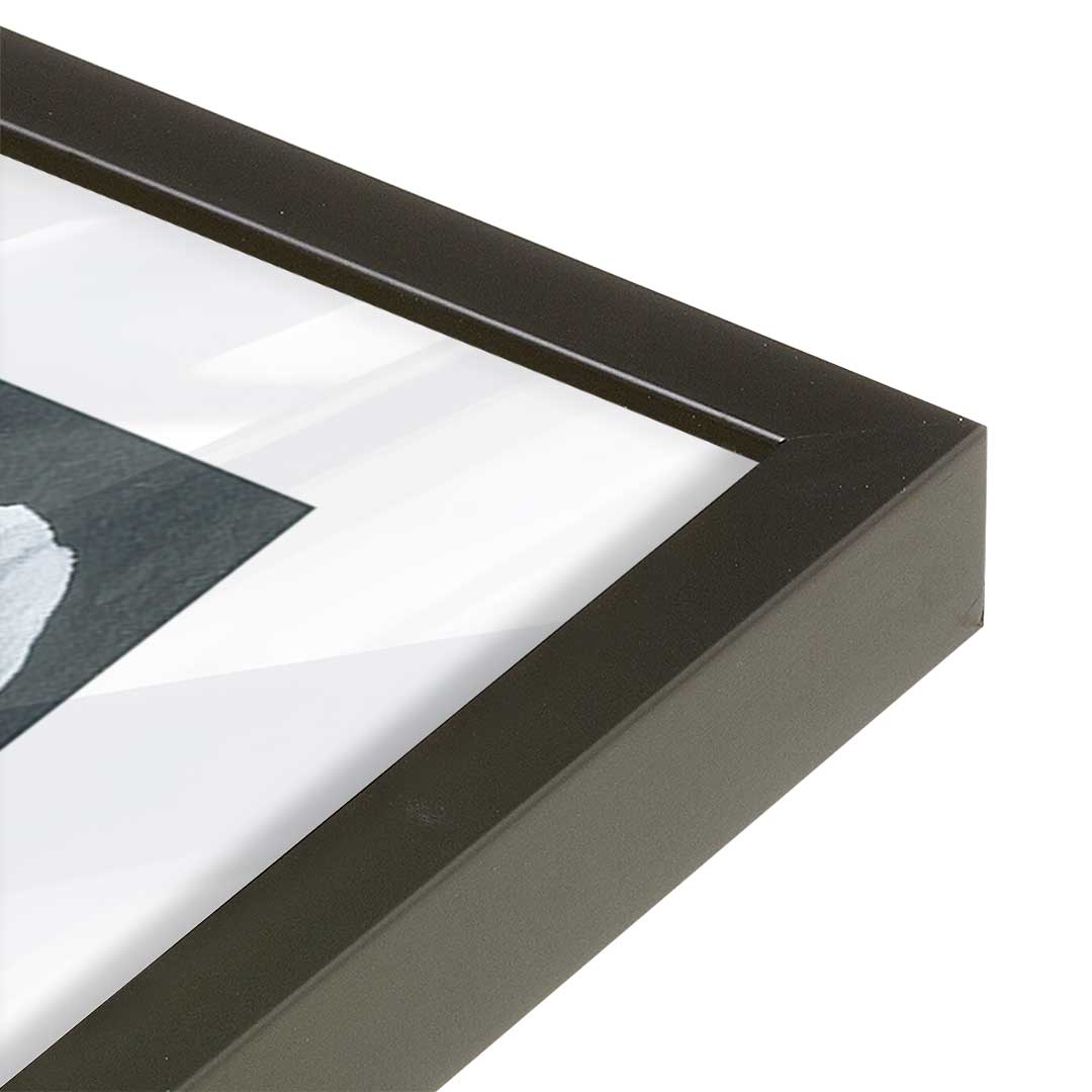 [Color:Satin Black], Picture of art in a Satin Black frame at an angle